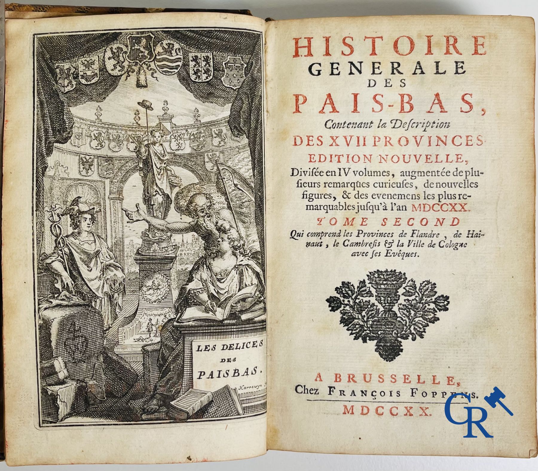 Early printed books: Histoire générale des Pais-Bas, 1720 Chez François Foppens à Brusselle. - Image 2 of 23