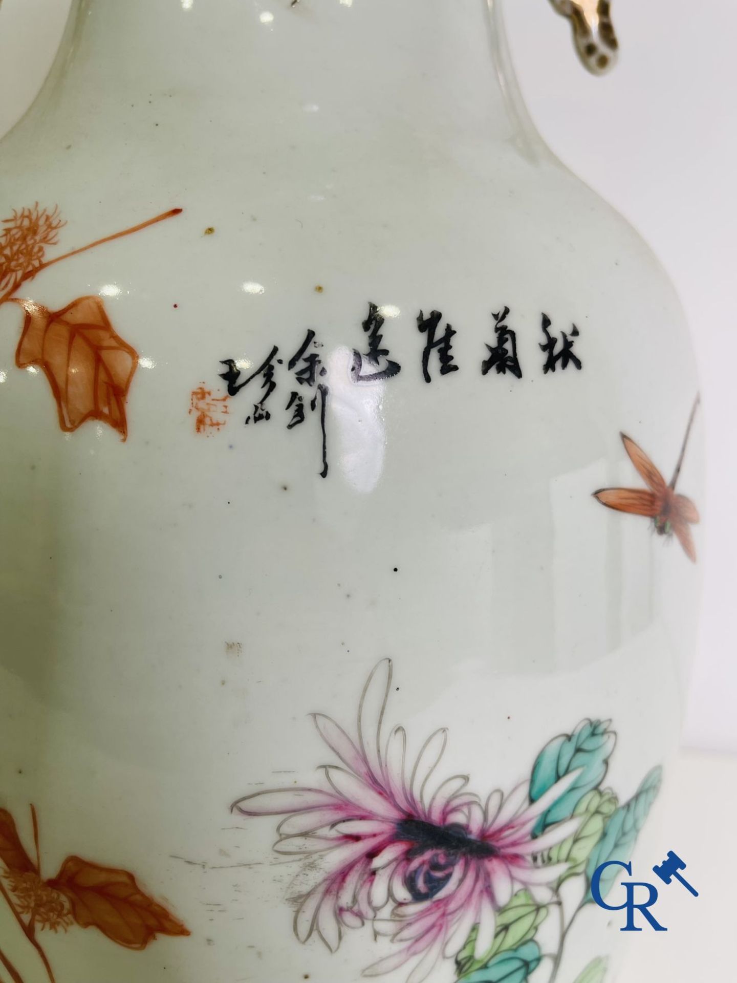 Chinese porcelain: A pair of Chinese vases with a double decor. - Image 6 of 30