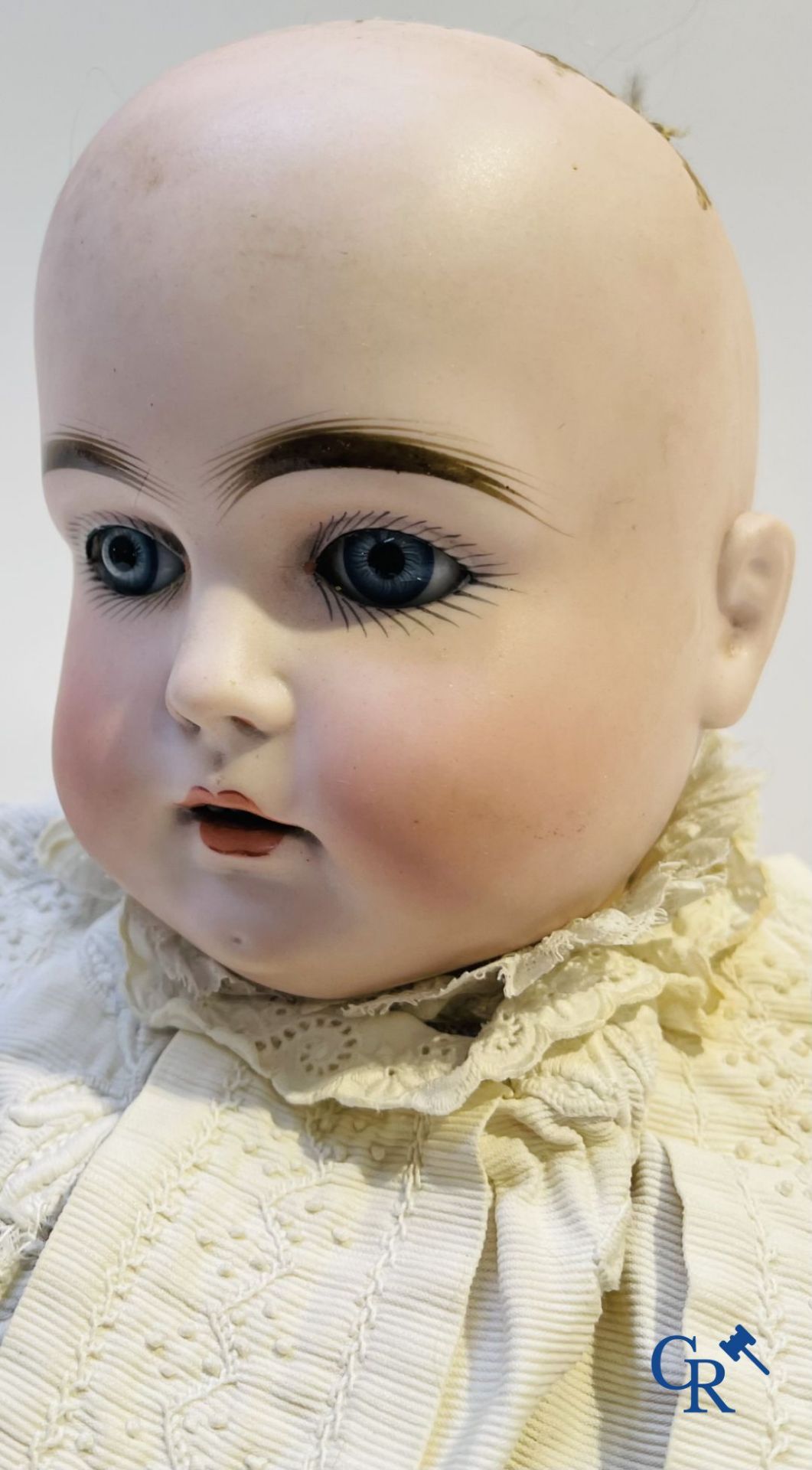 Toys: antique dolls. 3 dolls with porcelain head and a dog in fur. - Image 13 of 20