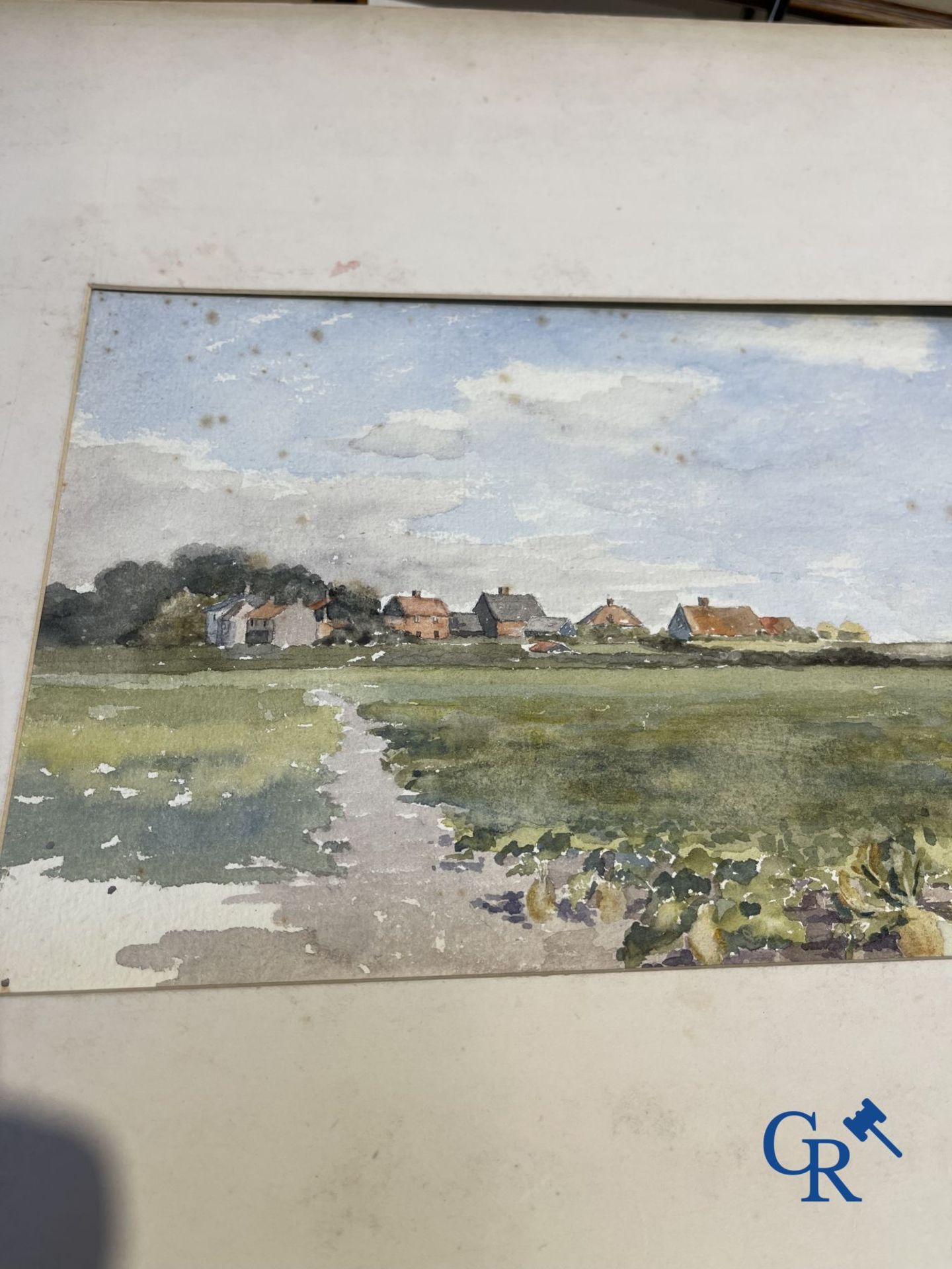 Interesting lot with gouaches and pastel drawings. Period 1880-1920. - Image 2 of 20