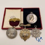 Medals / Medals of Honor - Decorations: Lot of 4 English medals including 2 in Sterling Silver (925°