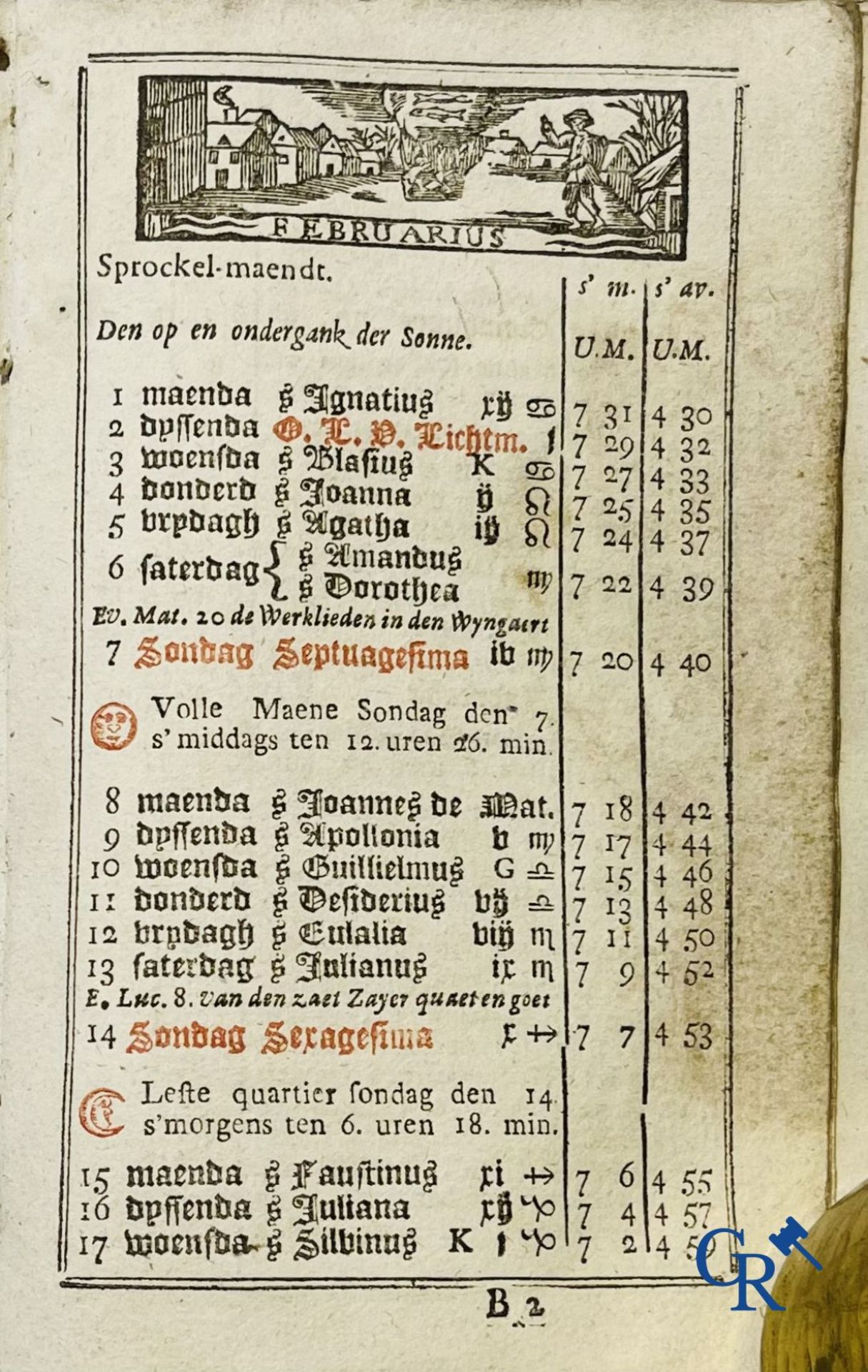 Early printed books: Jan Van Raedersterre, Den nieuwen Vlaemschen comptoir Almanach. 1773 Petrus Joa - Bild 5 aus 23