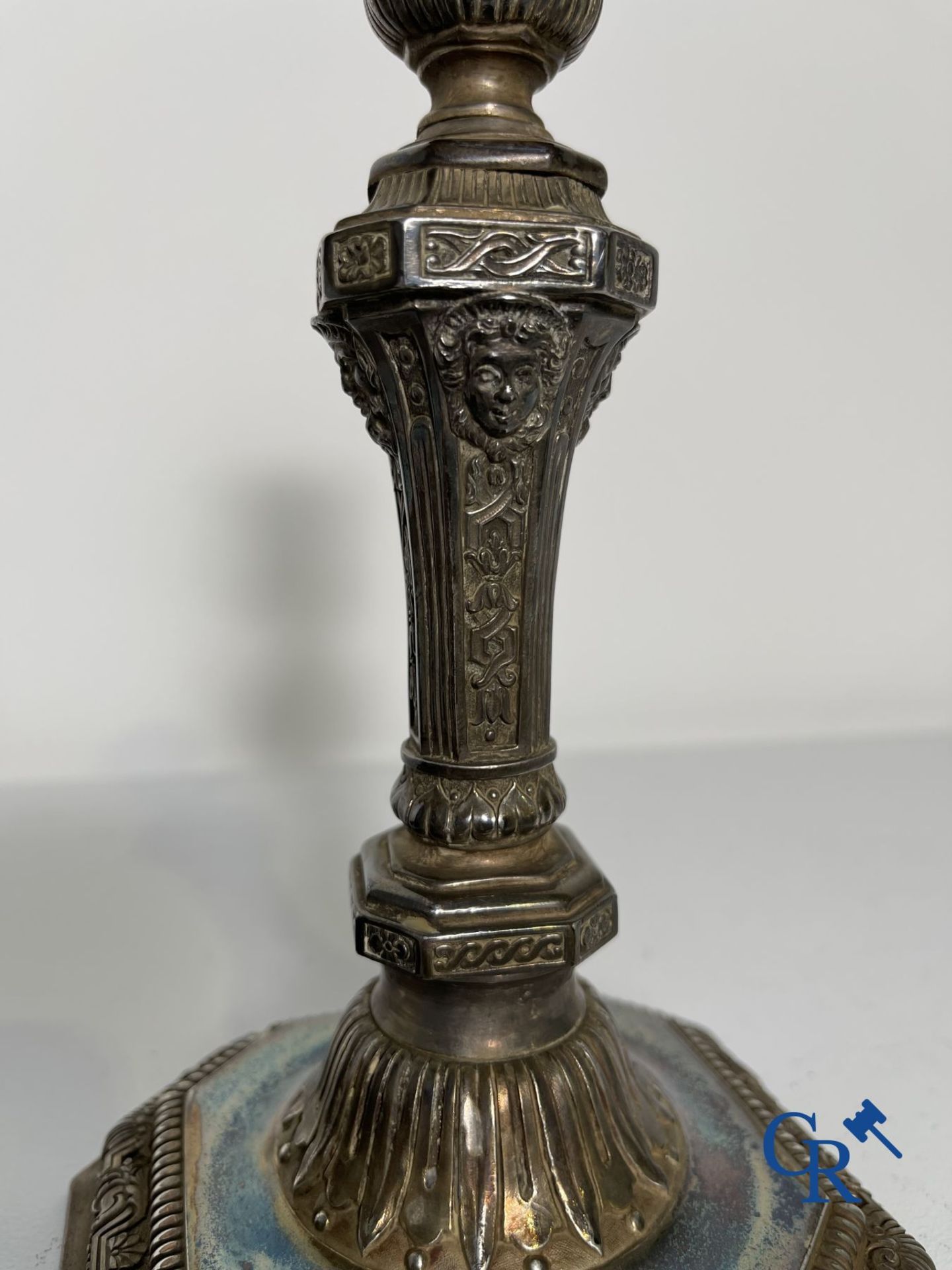 An Art Deco vase Val Saint Lambert, a pair of candlesticks Christofle model Duperier and a large vas - Image 11 of 13