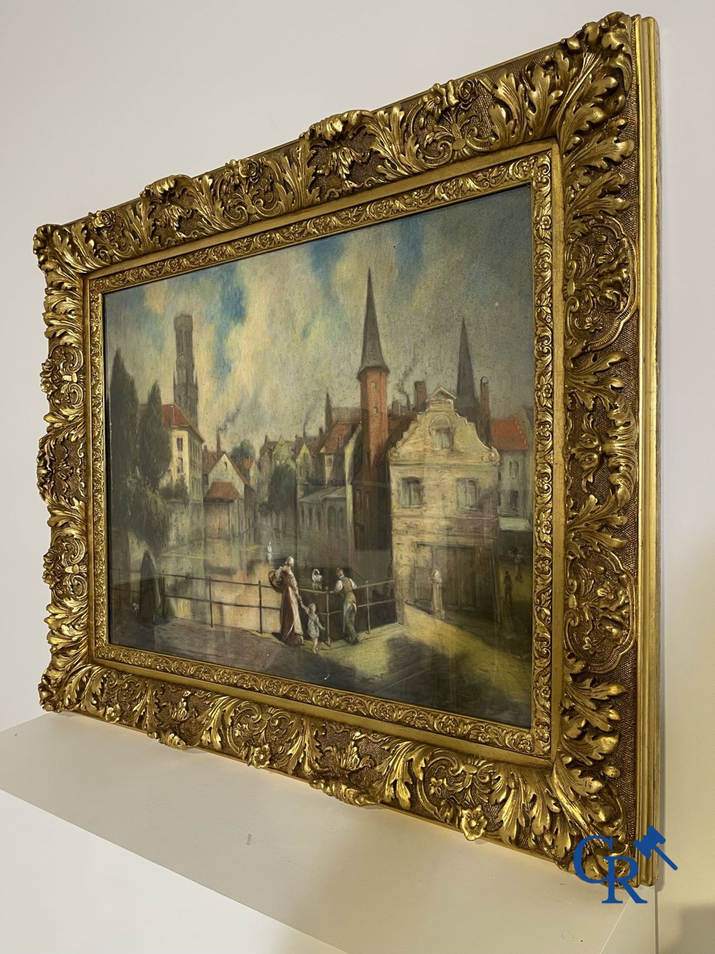 Painting: Pastel, view of Bruges. signed Maurice Denis - Bild 10 aus 12