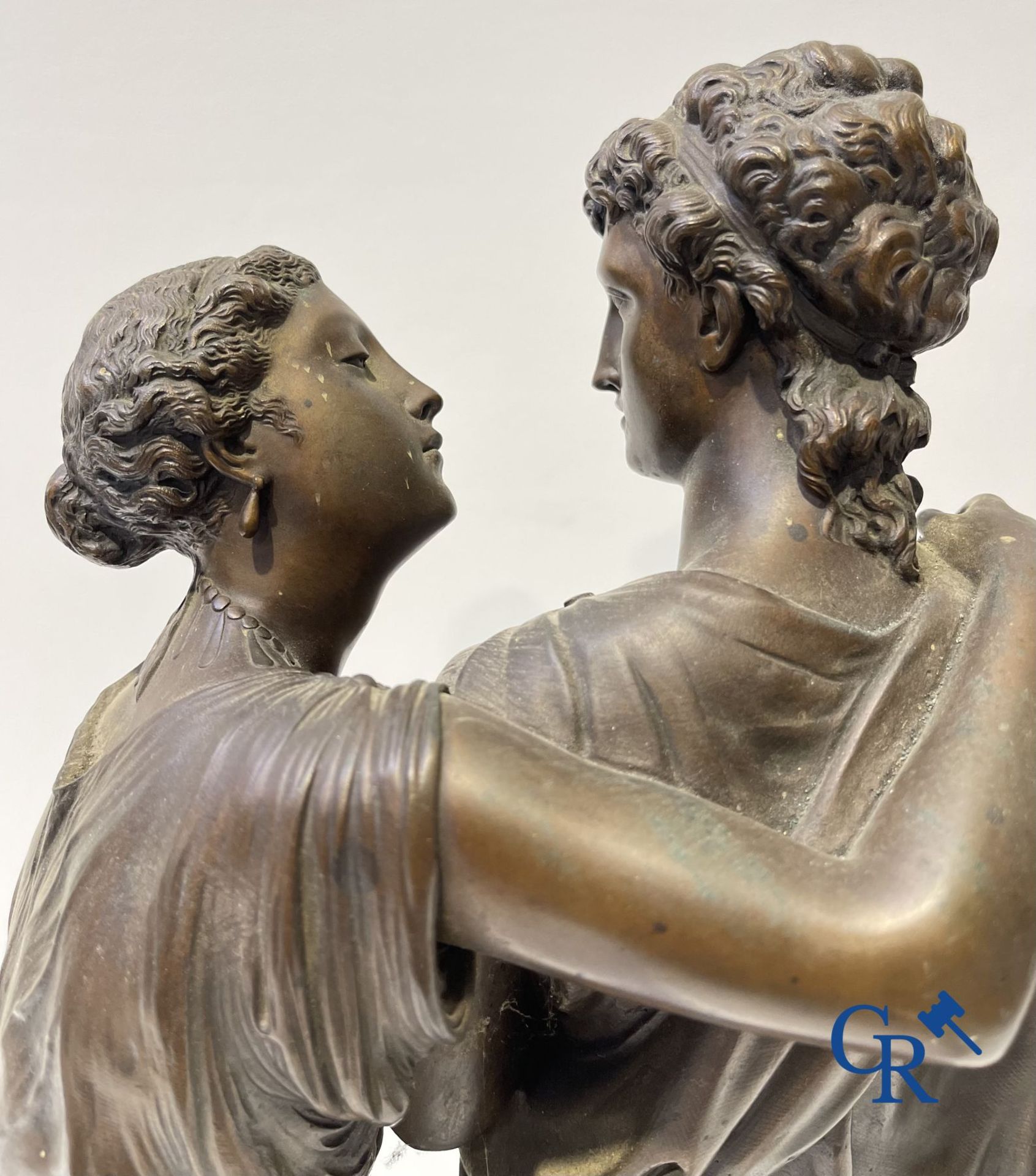 2 Bronze sculptures. Leon Grégoire and Leon Pilet "Allégorie de la fidélité". 19th century. - Image 15 of 21