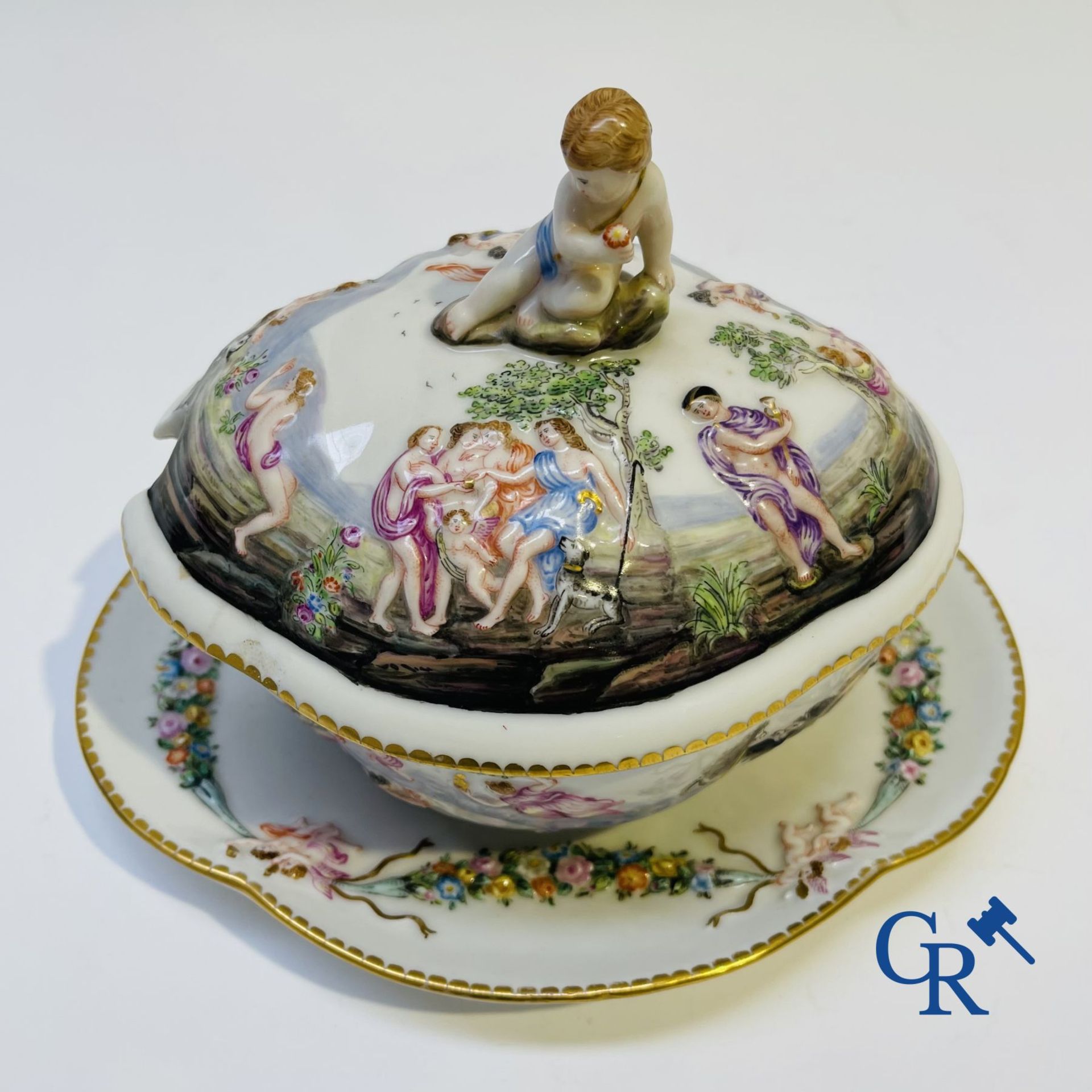 Porcelain: 2 pieces of fine porcelain with mythological scenes. 19th century. - Image 6 of 12