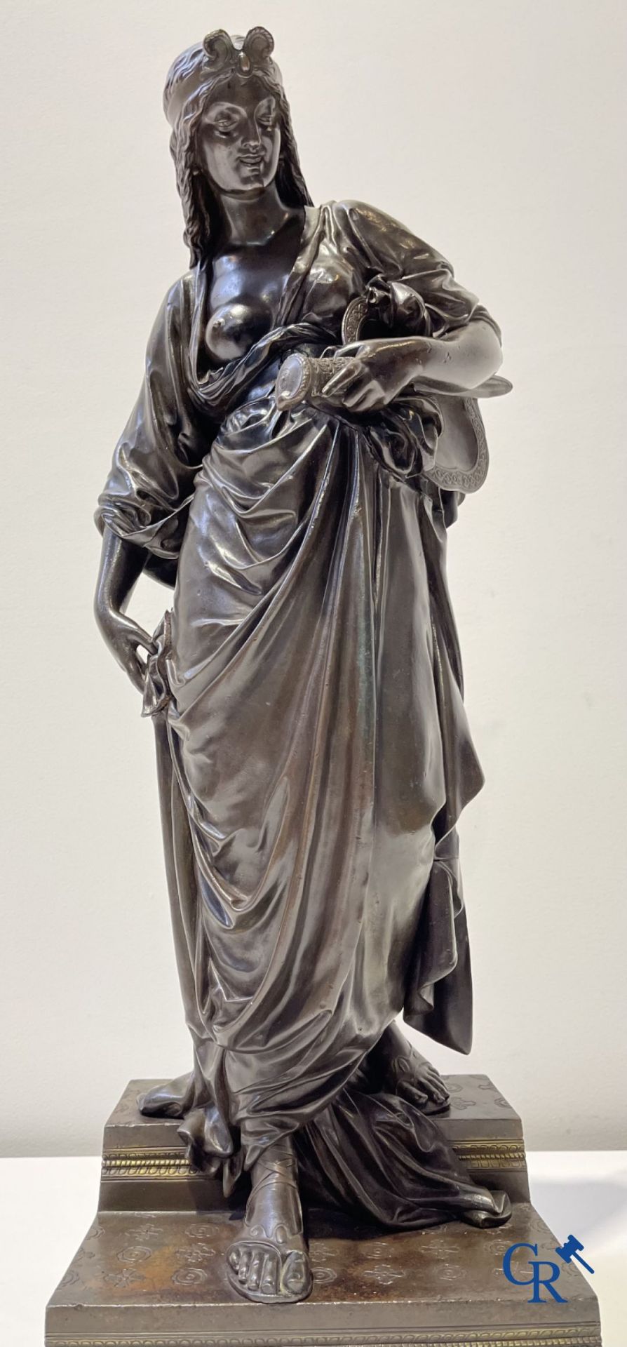 Henry Etienne Dumaige (1830-1888) Salomé, bronze statue with oriental representation. 19th century. - Image 2 of 11