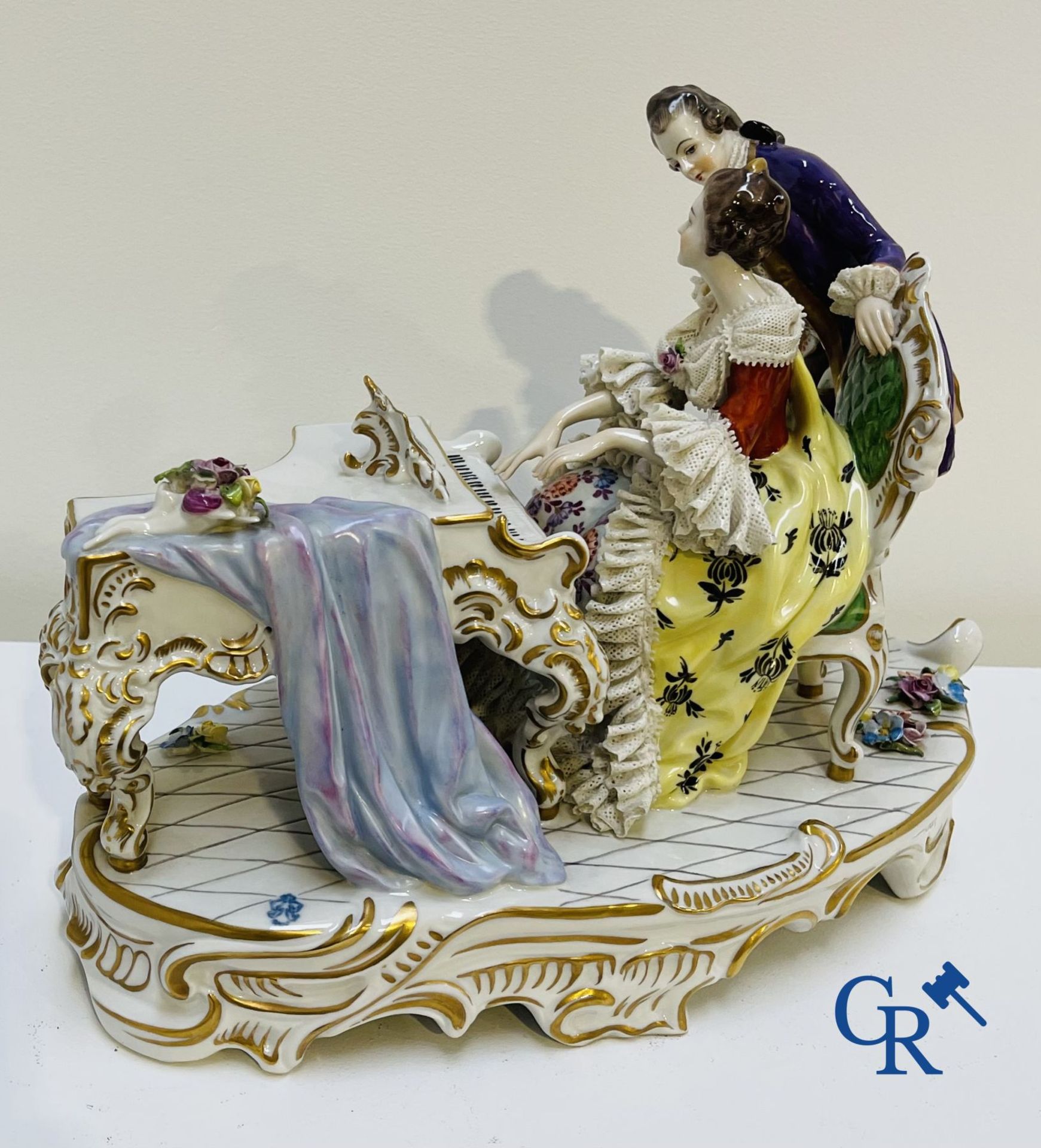 Porcelain: Volkstedt Rudolstadt: "The piano lessons" - Image 3 of 6