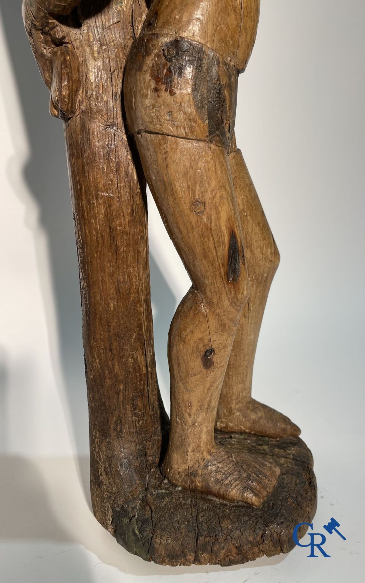 Wooden sculpture: Saint Sebastian 16th - 17th century. - Image 5 of 18