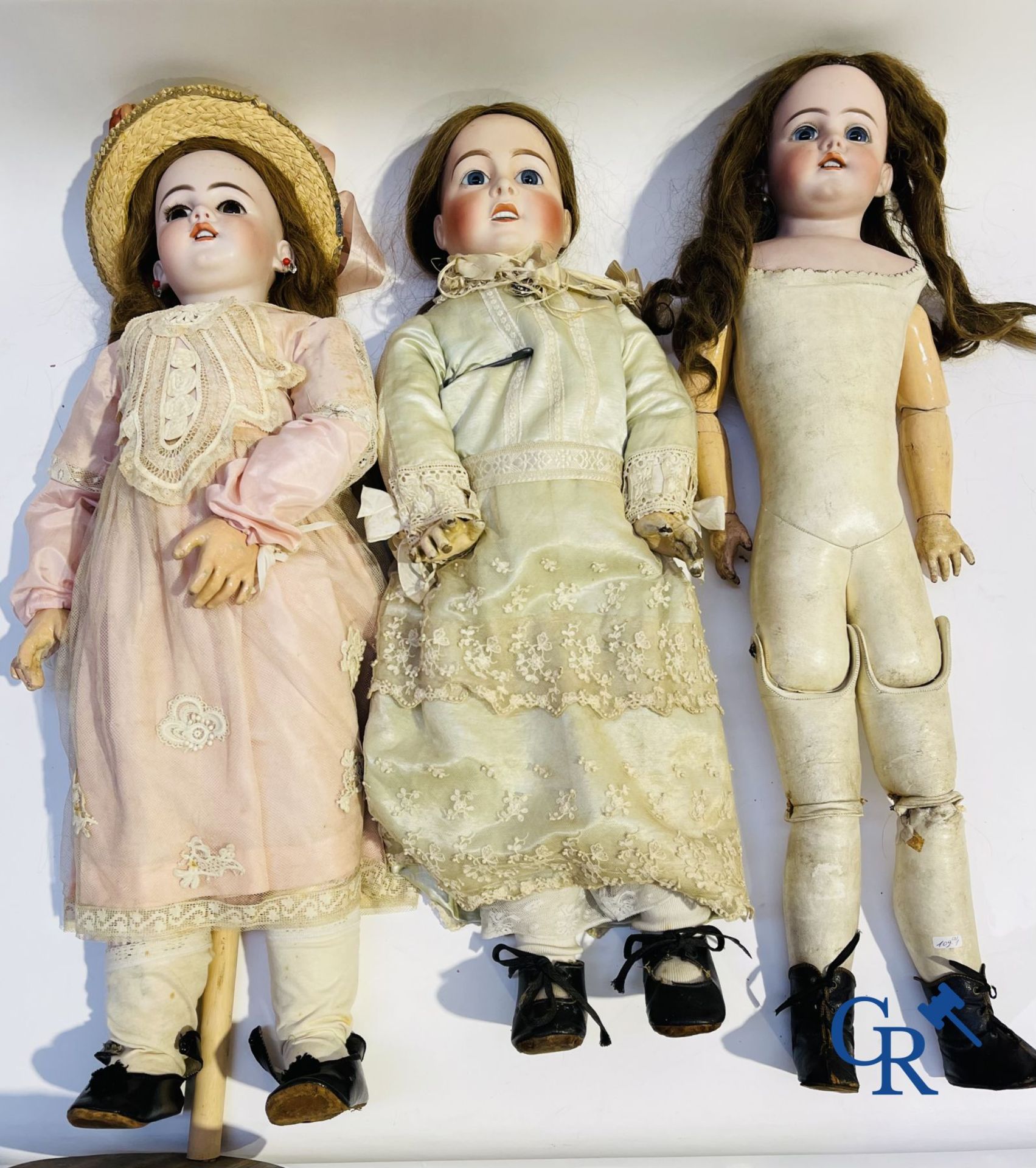 Toys: antique dolls: Lot of 3 dolls with porcelain head. - Image 13 of 13