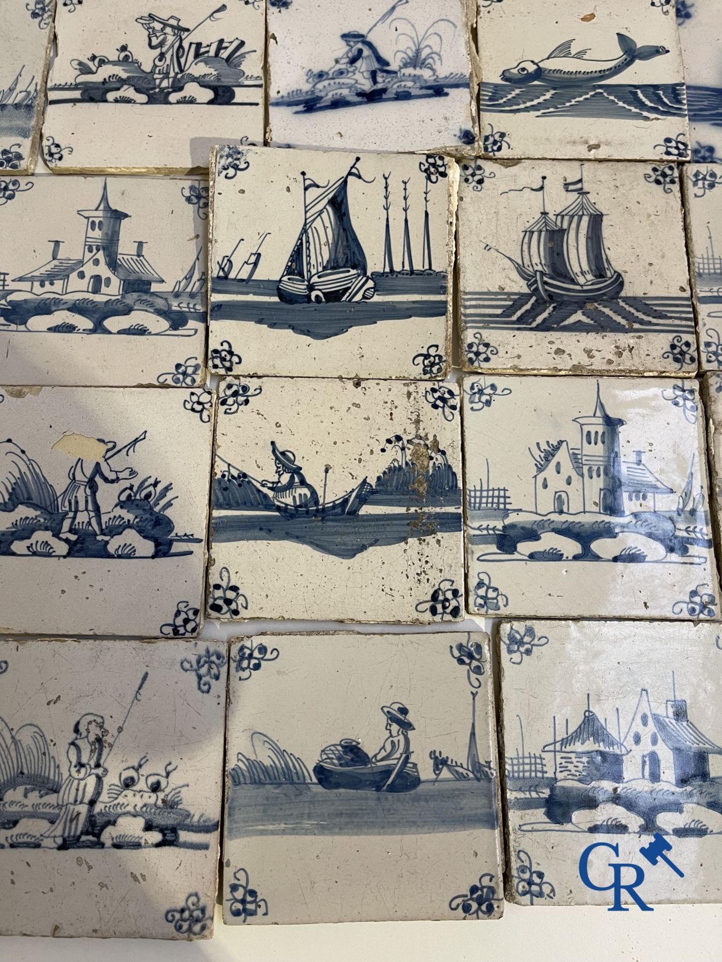 A large collection of various Delft tiles. 17th-18th century. - Image 13 of 23