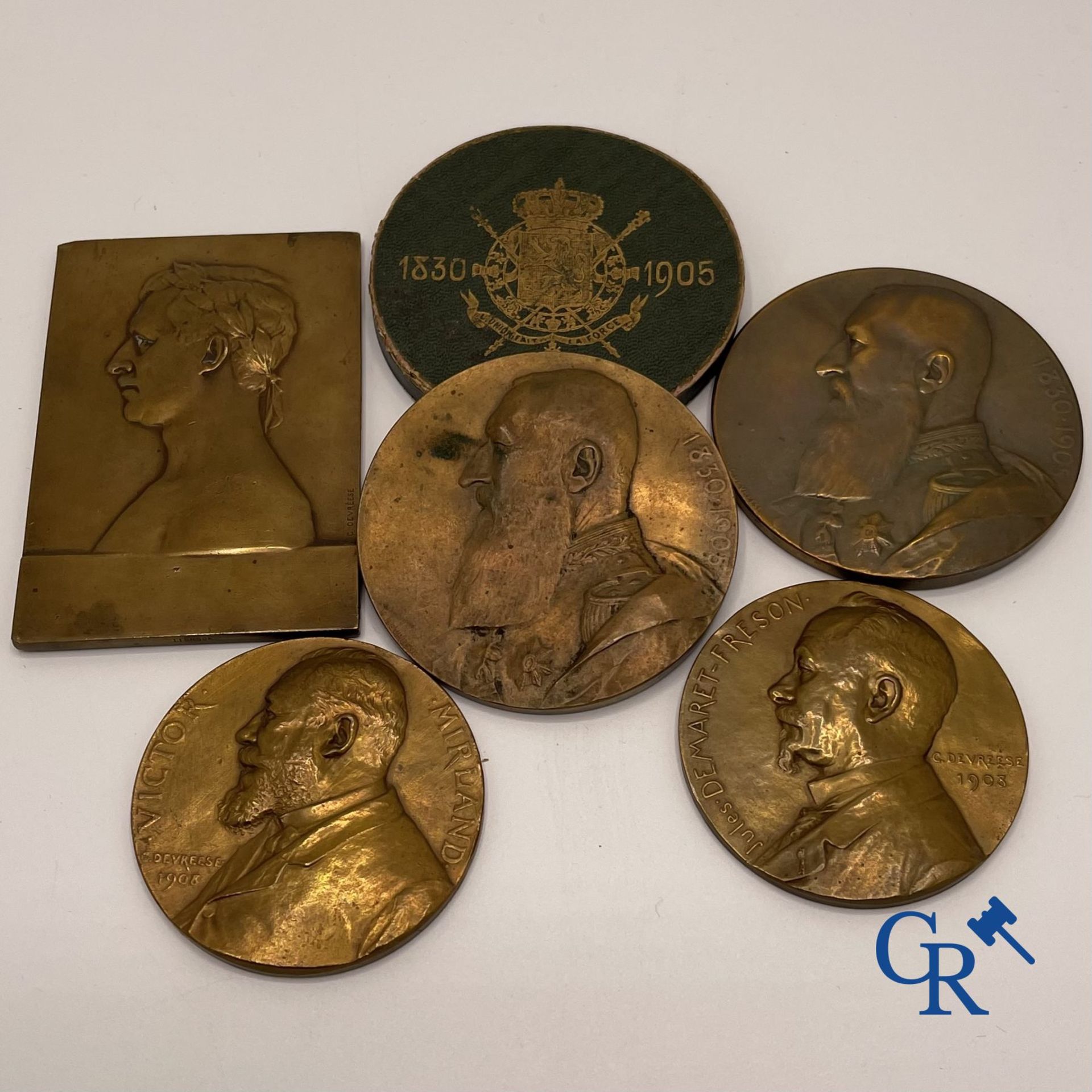 Medals: Godefroid Devreese: 5 medals in bronze. - Image 2 of 2
