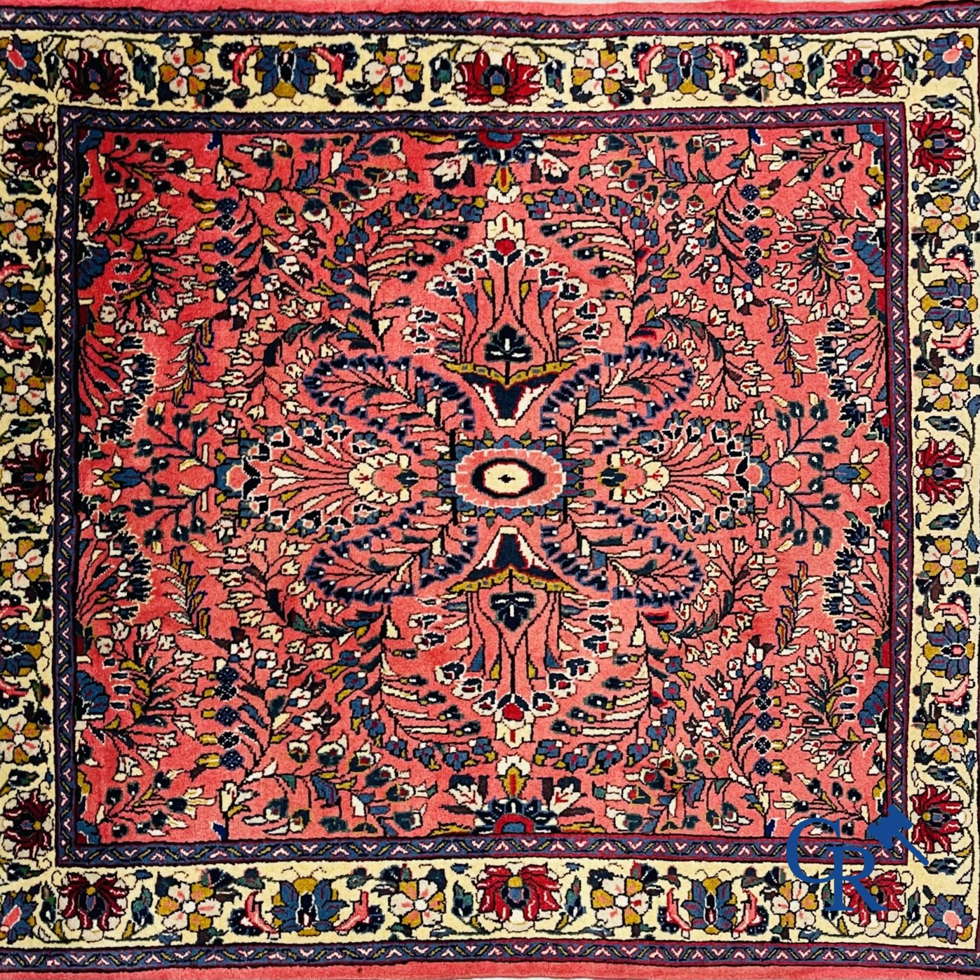 Oriental carpets: Iran, Sarouk. Hand-knotted Persian carpet in wool.