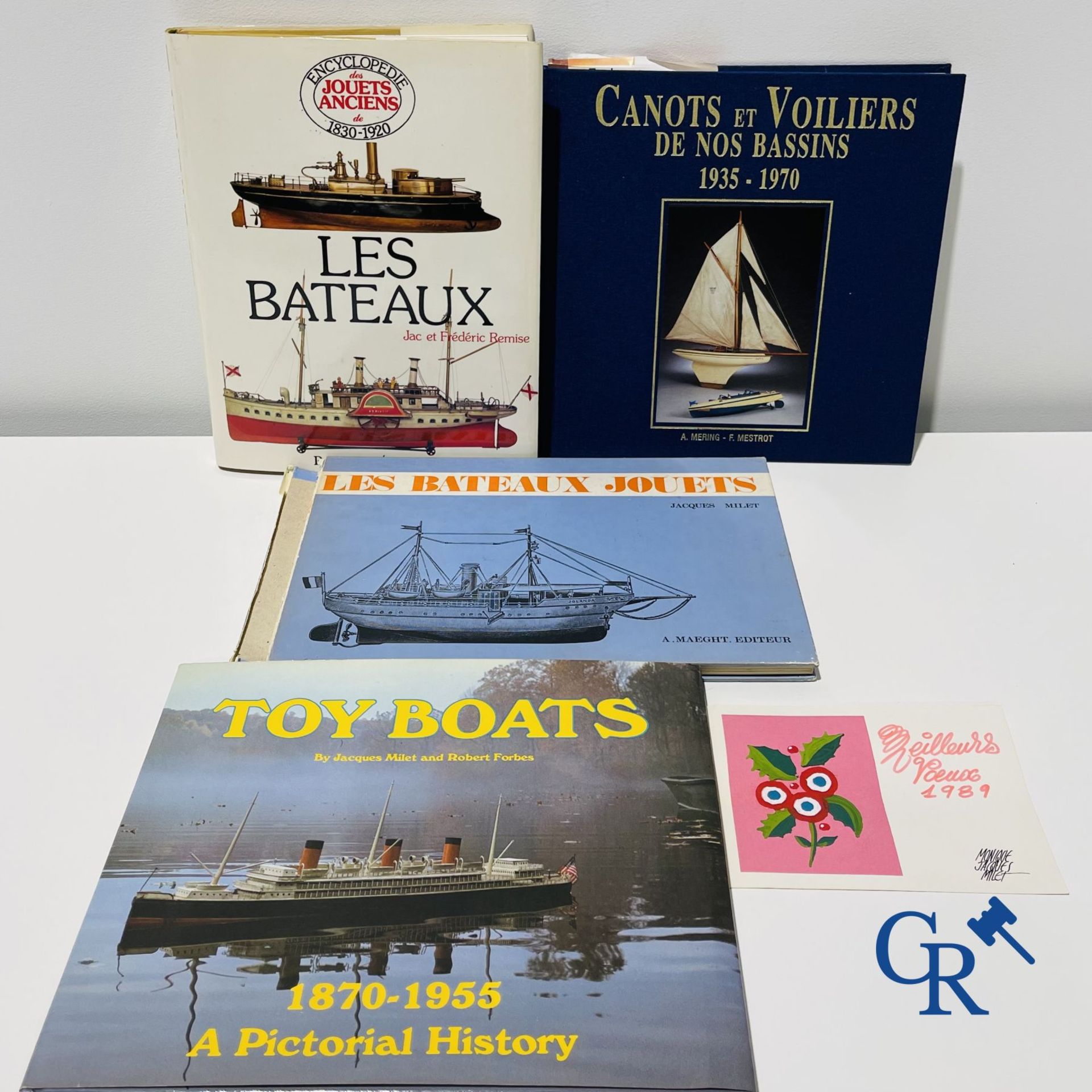 Old toys: Jacques Milet. 4 books on toy boats and 2 original drawings by Jacques Milet. - Image 2 of 13