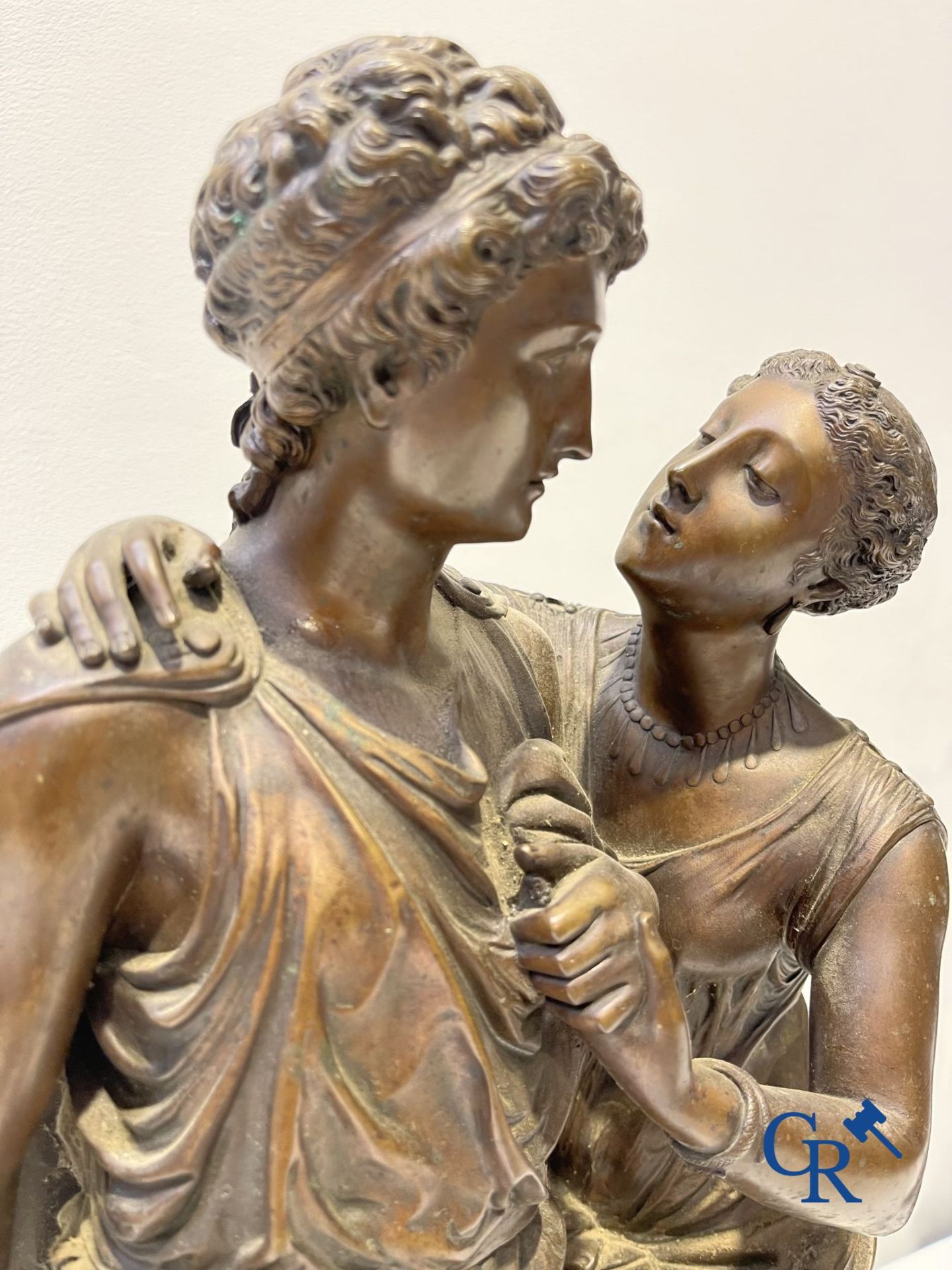 2 Bronze sculptures. Leon Grégoire and Leon Pilet "Allégorie de la fidélité". 19th century. - Image 9 of 21