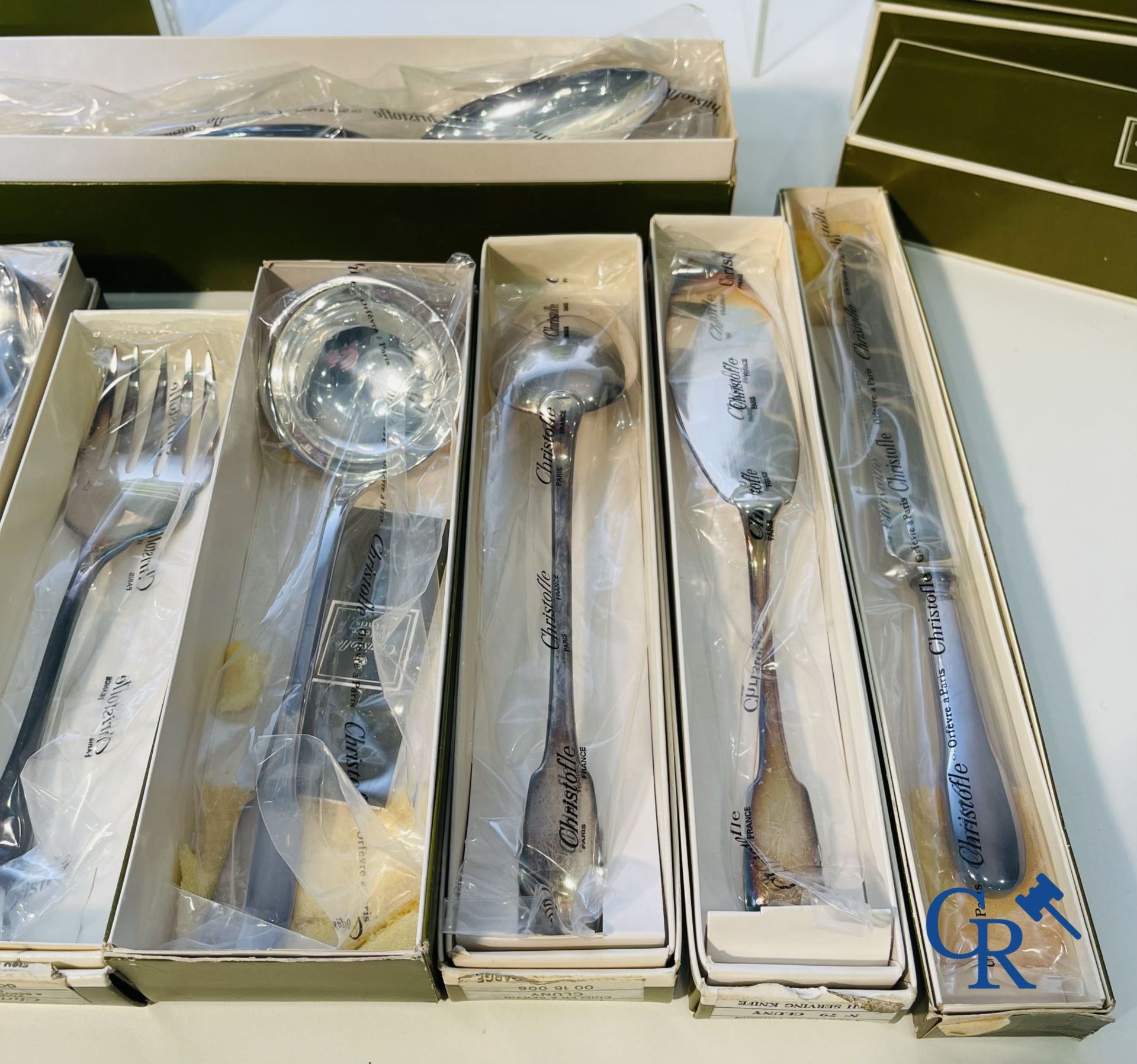 Christofle. 163-pieces silver-plated cutlery Christofle France model Cluny in the original unopened  - Image 4 of 13