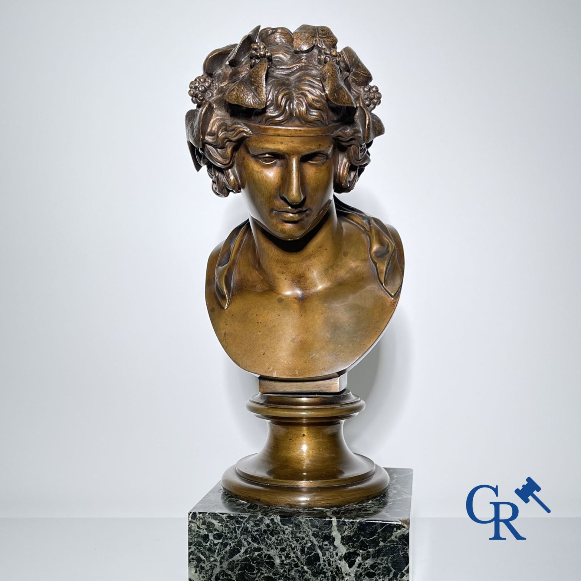Bronze/Sculpture: Bronze bust in the antique style. - Image 5 of 5