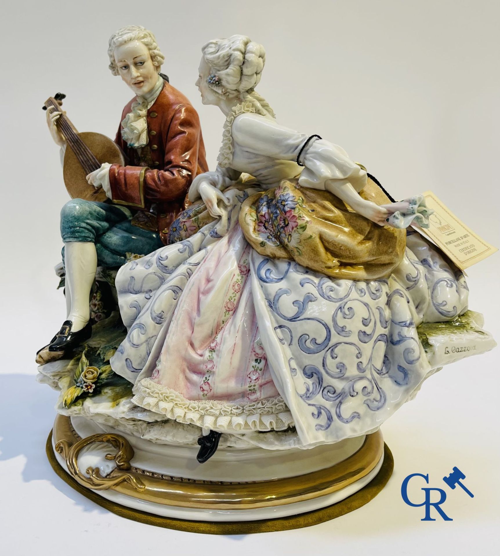 Porcelain: Capodimonte: Exceptional group in Italian porcelain with lace. - Image 6 of 12
