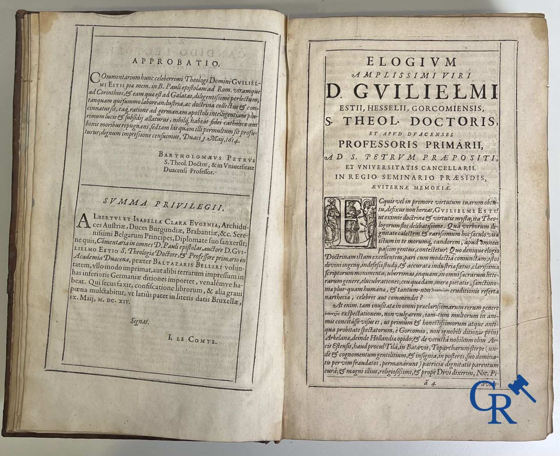 Early printed books: Willem Hessels van Est (1542-1613) The Epistles of St. Paul. Tomus prior en tom - Image 6 of 11
