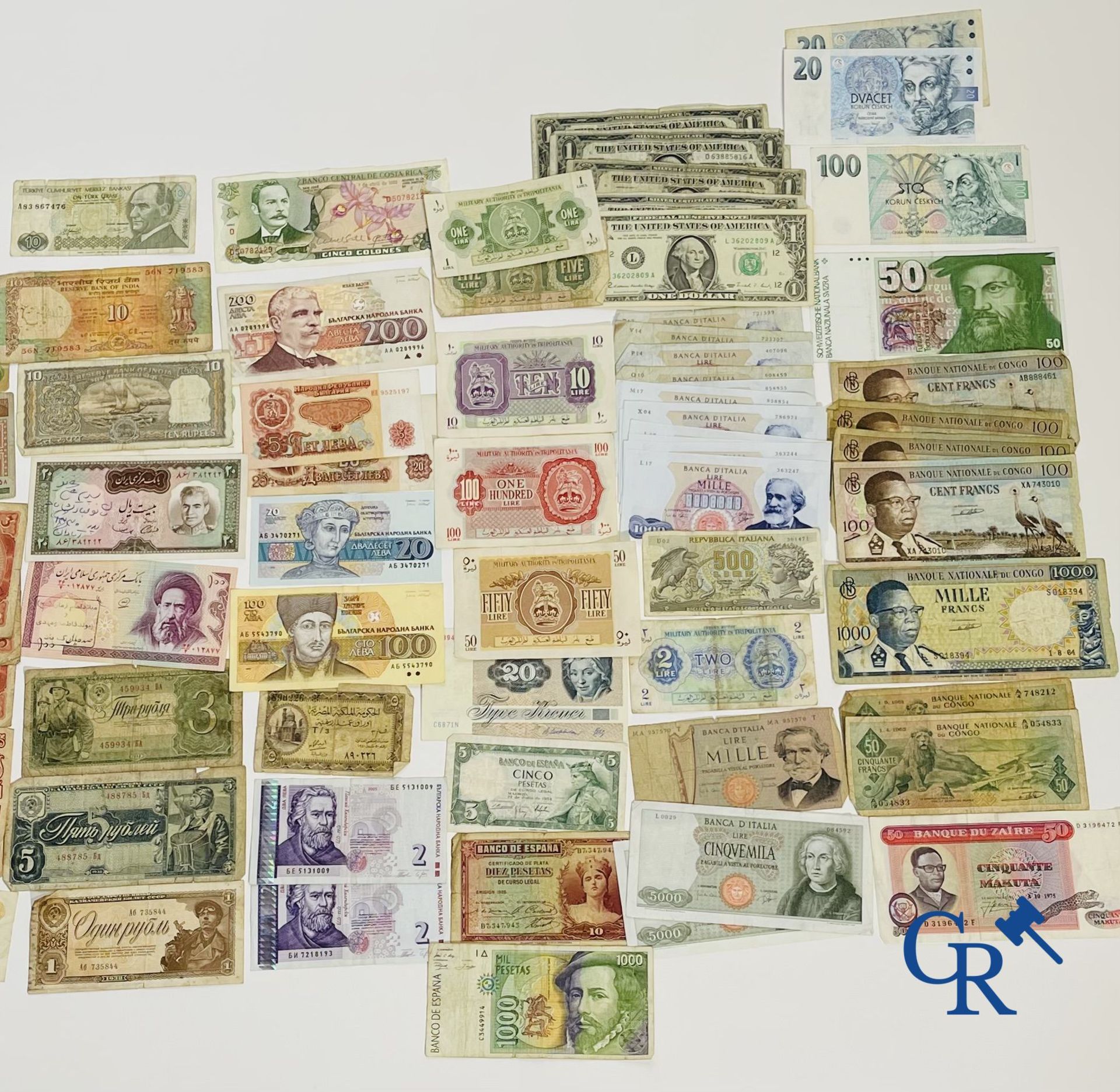 Coins, banknotes: Large lot of various banknotes and an obligation. - Image 2 of 6