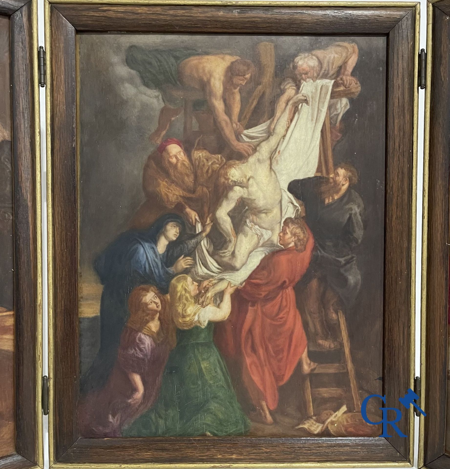 Triptych: After Pieter Paul Rubens, 19th century sketch of the 3 inner panels of the Descent from th - Bild 10 aus 11