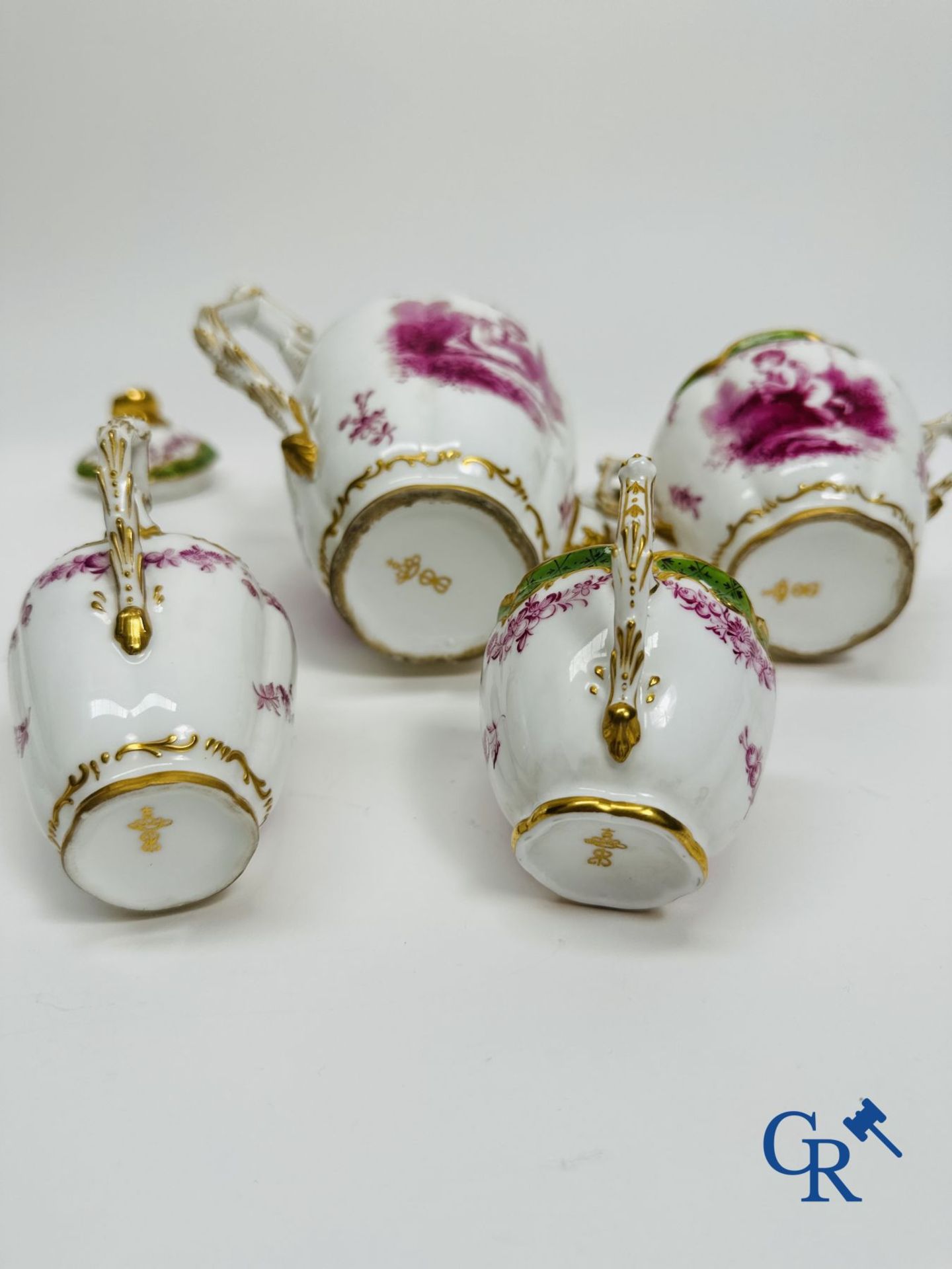 5-piece tableware so-called "egoist"  in multi-coloured decorated and raised decorated and gilded po - Bild 12 aus 15