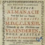 Early printed books: Jan Van Raedersterre, Den nieuwen Vlaemschen comptoir Almanach. 1773 Petrus Joa