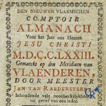 Early printed books: Jan Van Raedersterre, Den nieuwen Vlaemschen comptoir Almanach. 1773 Petrus Joa