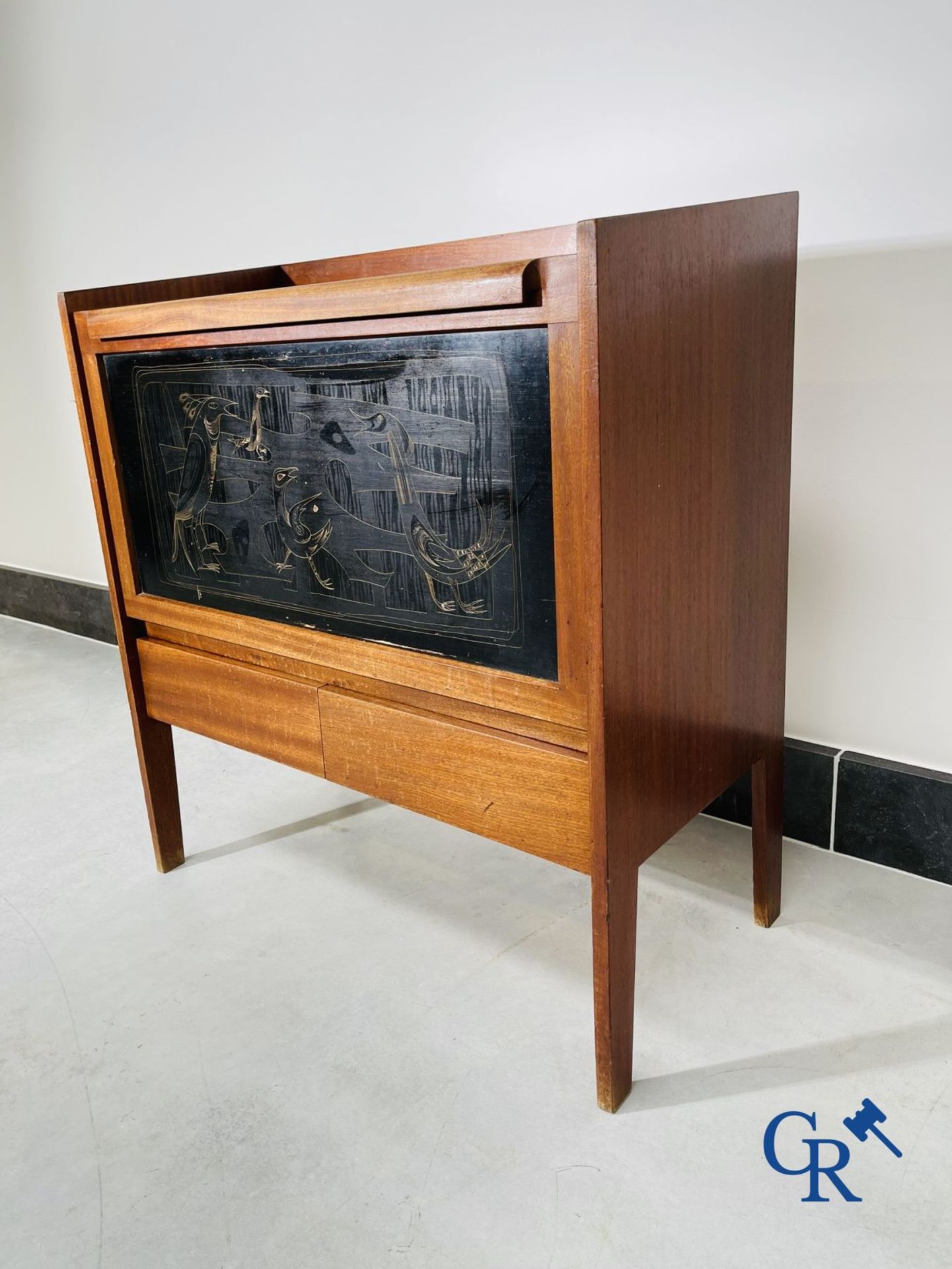 Design: 1950s - 60 bar furniture in exotic wood with paintwork. - Bild 2 aus 10