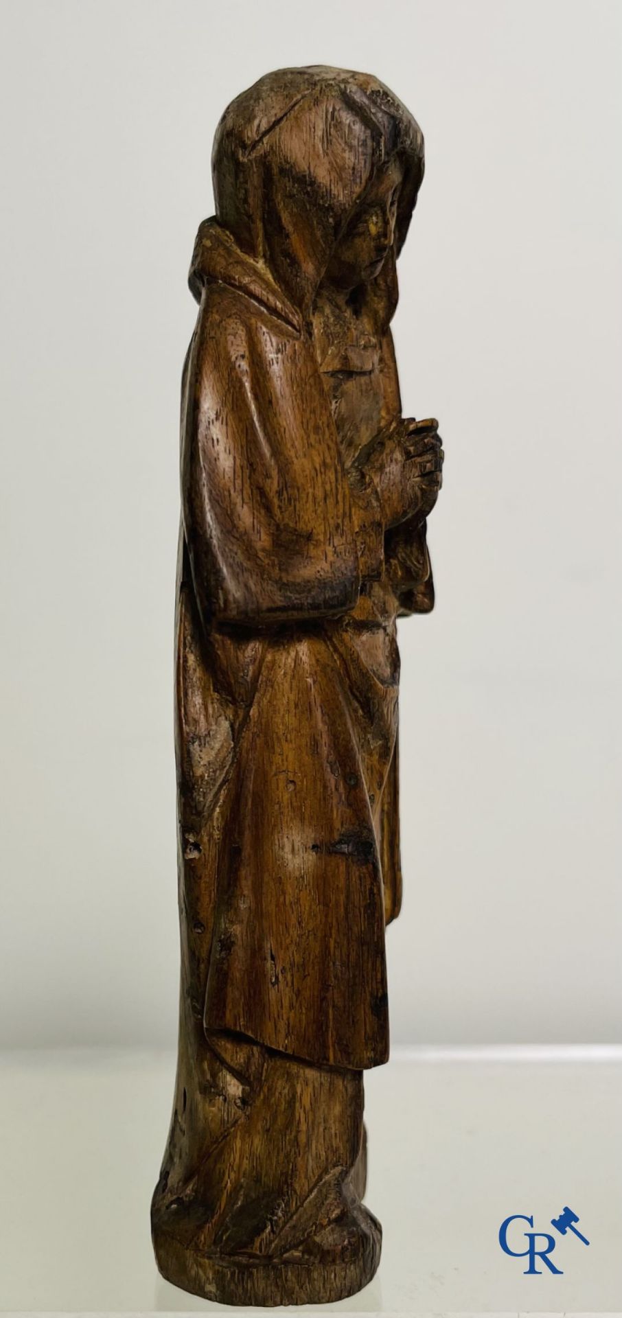 2 religious fragments in palm wood and lime wood. 16th-17th century. - Bild 6 aus 9