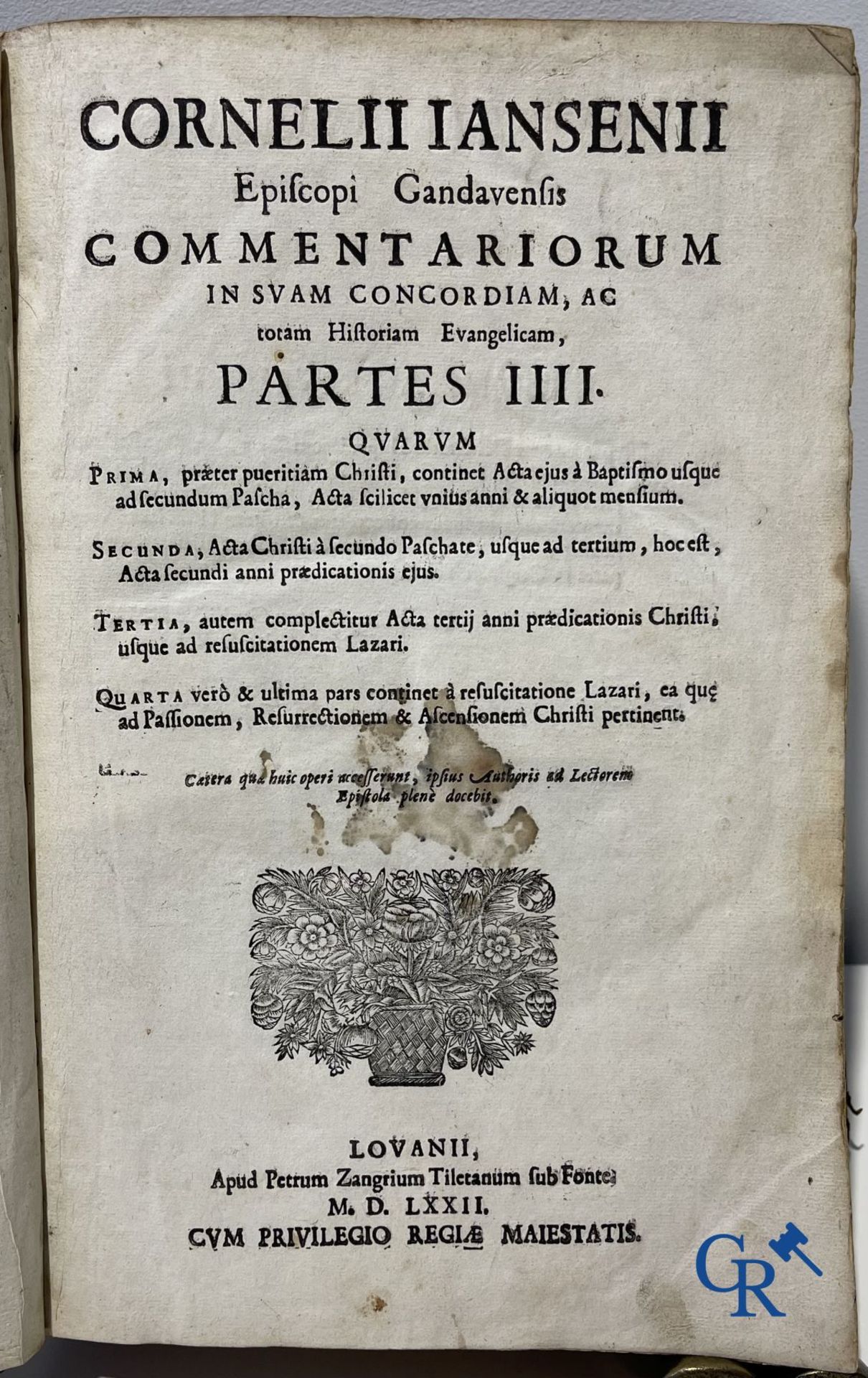 Early printed books: Cornelius Jansenius, Commentariorum, Petrus Zangrius Tiletanus 1572 and Concord - Image 4 of 7
