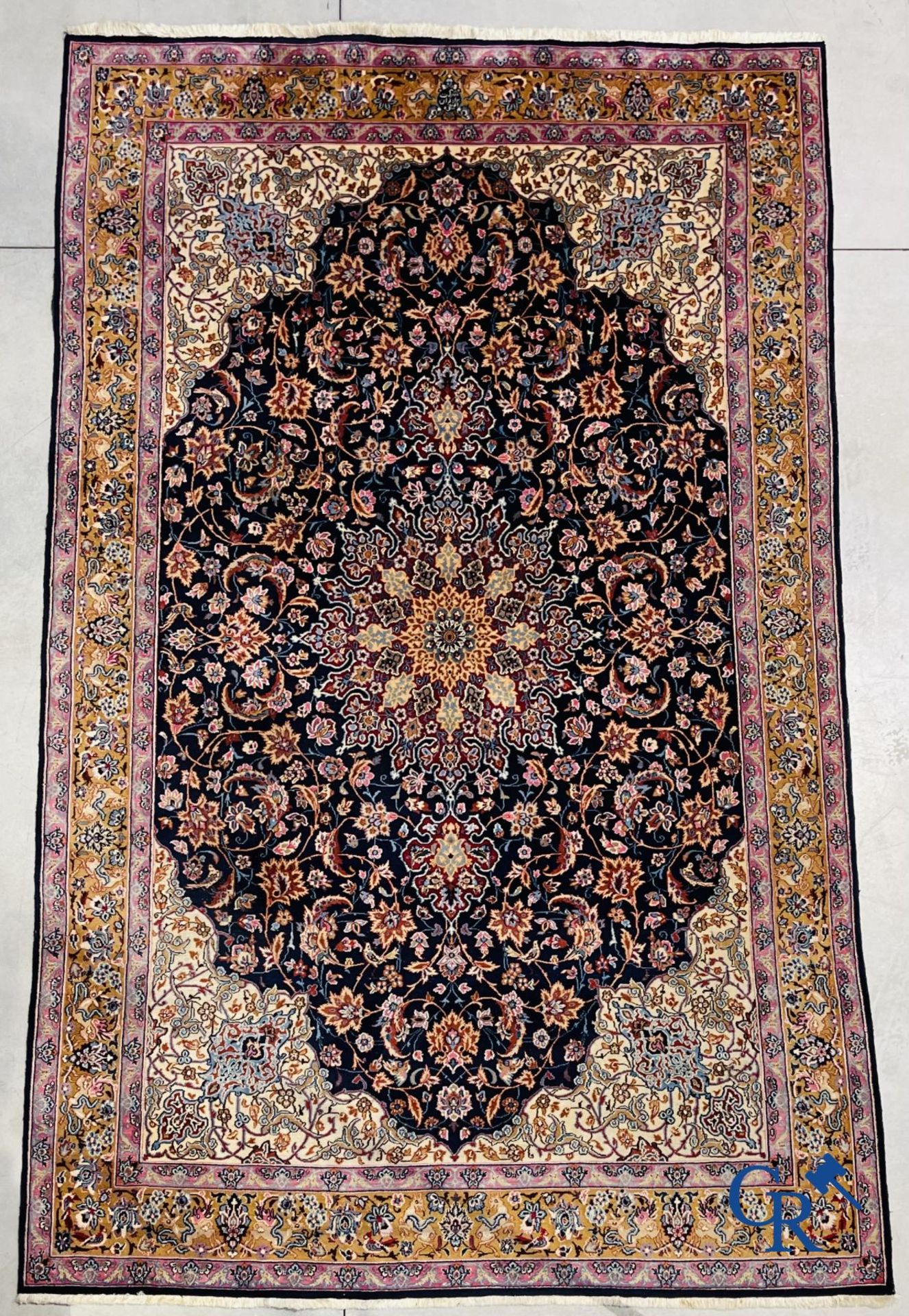 Oriental carpets: Isfahan, Iran. Large hand-knotted Persian carpet. - Image 2 of 11