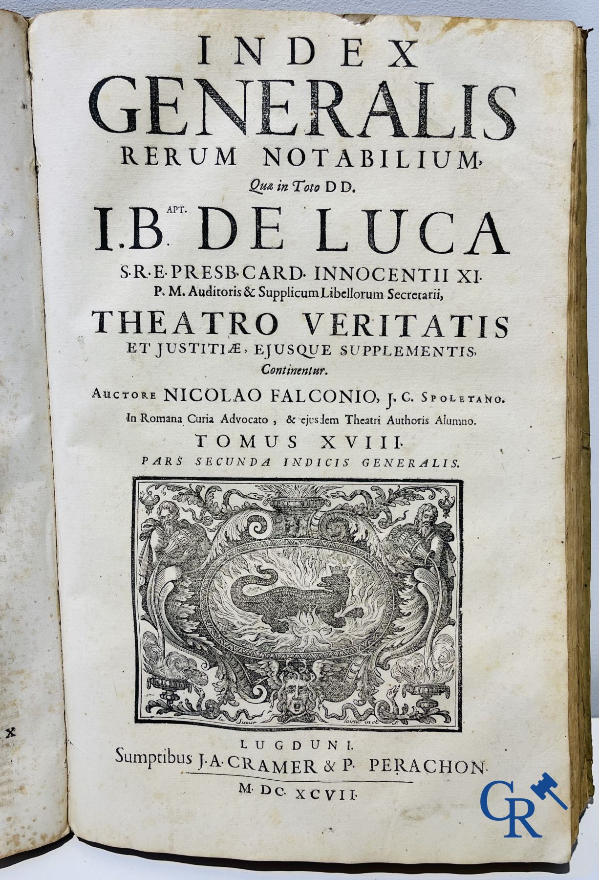 Early printed books: Giovanni Battista de Luca, Theatrum veritatis et justitiae. J.A. Cramer & Phili - Image 10 of 13