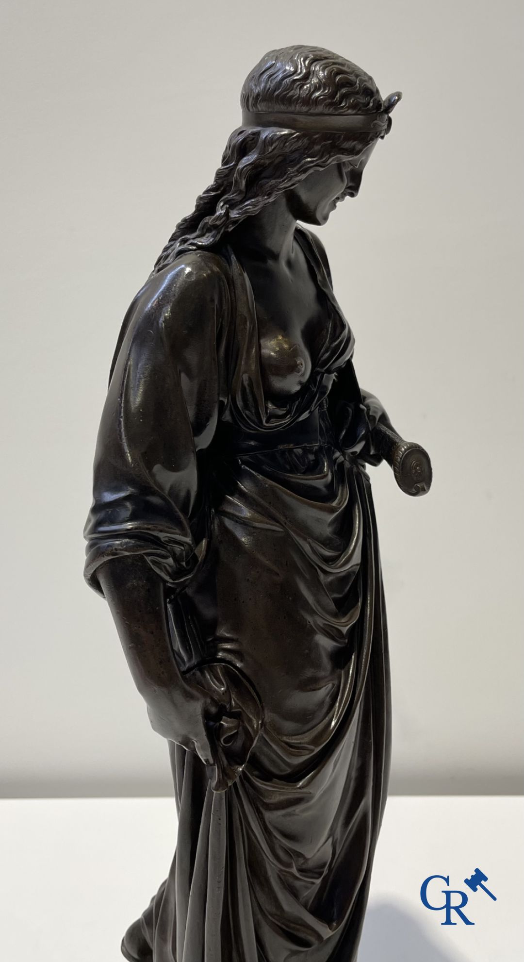 Henry Etienne Dumaige (1830-1888) Salomé, bronze statue with oriental representation. 19th century. - Image 10 of 11