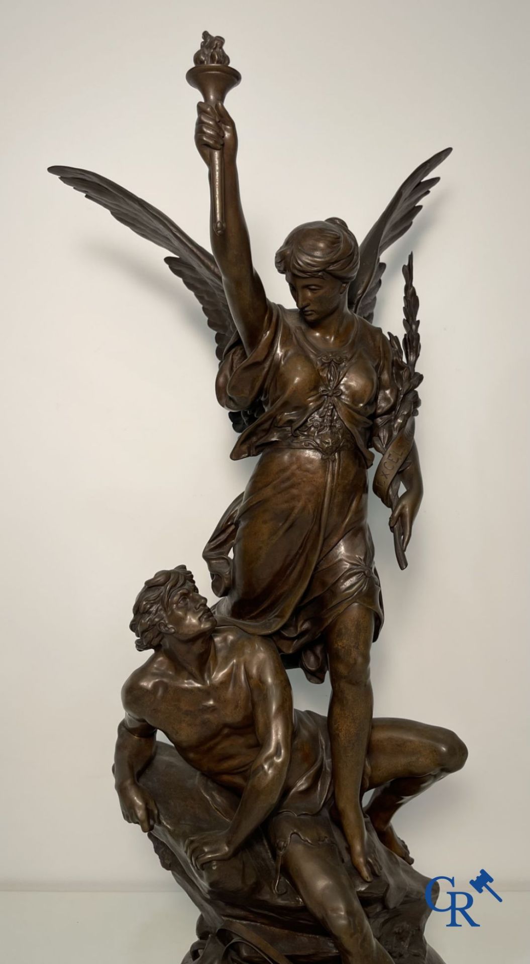 Emile Louis Picault: (Paris 1833 - 1915) Bronze sculpture. Le Génie du Progrès. - Image 3 of 17