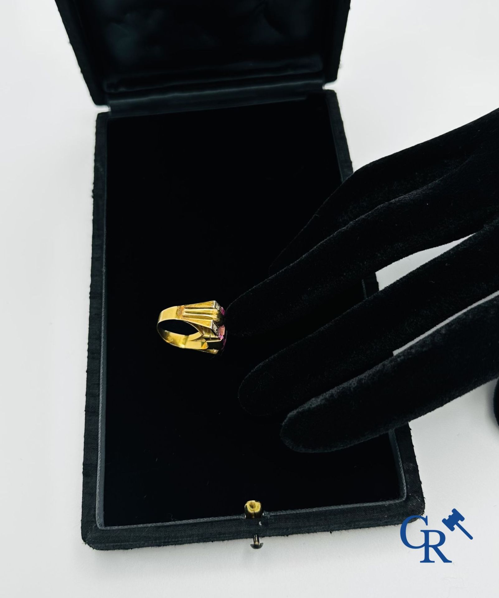 Jewel: Art Deco tank ring in yellow gold 18K. - Image 5 of 6