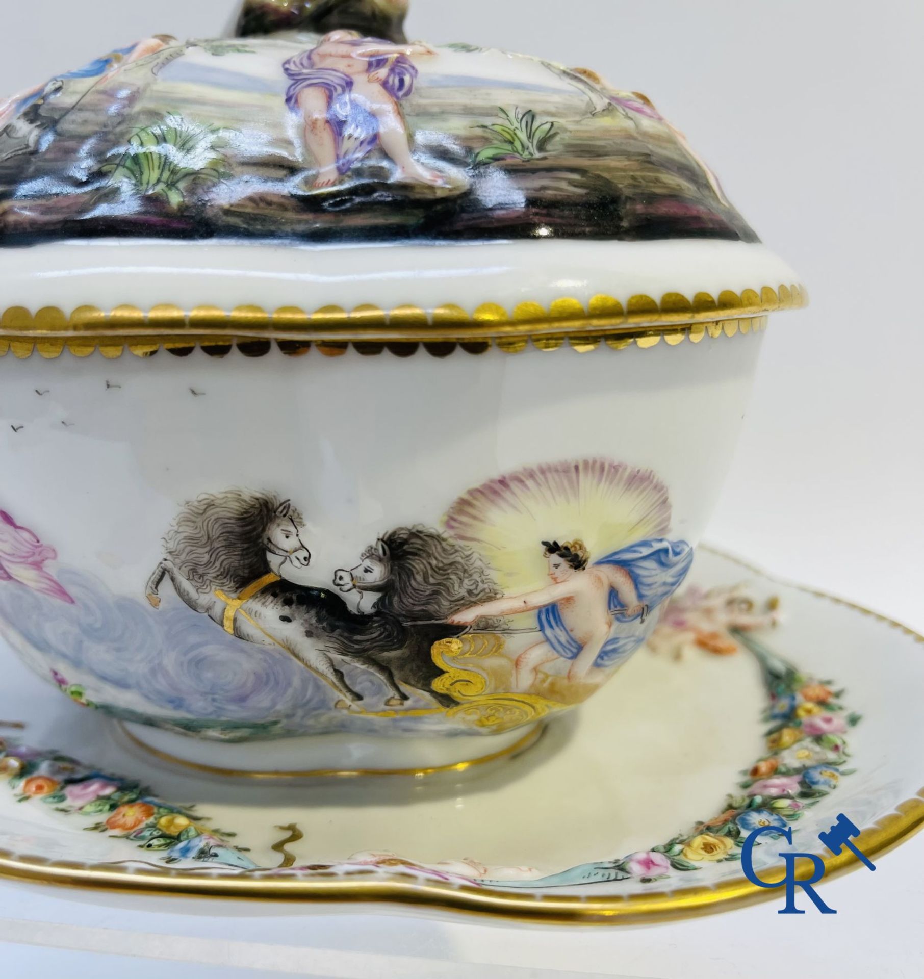 Porcelain: 2 pieces of fine porcelain with mythological scenes. 19th century. - Image 2 of 12
