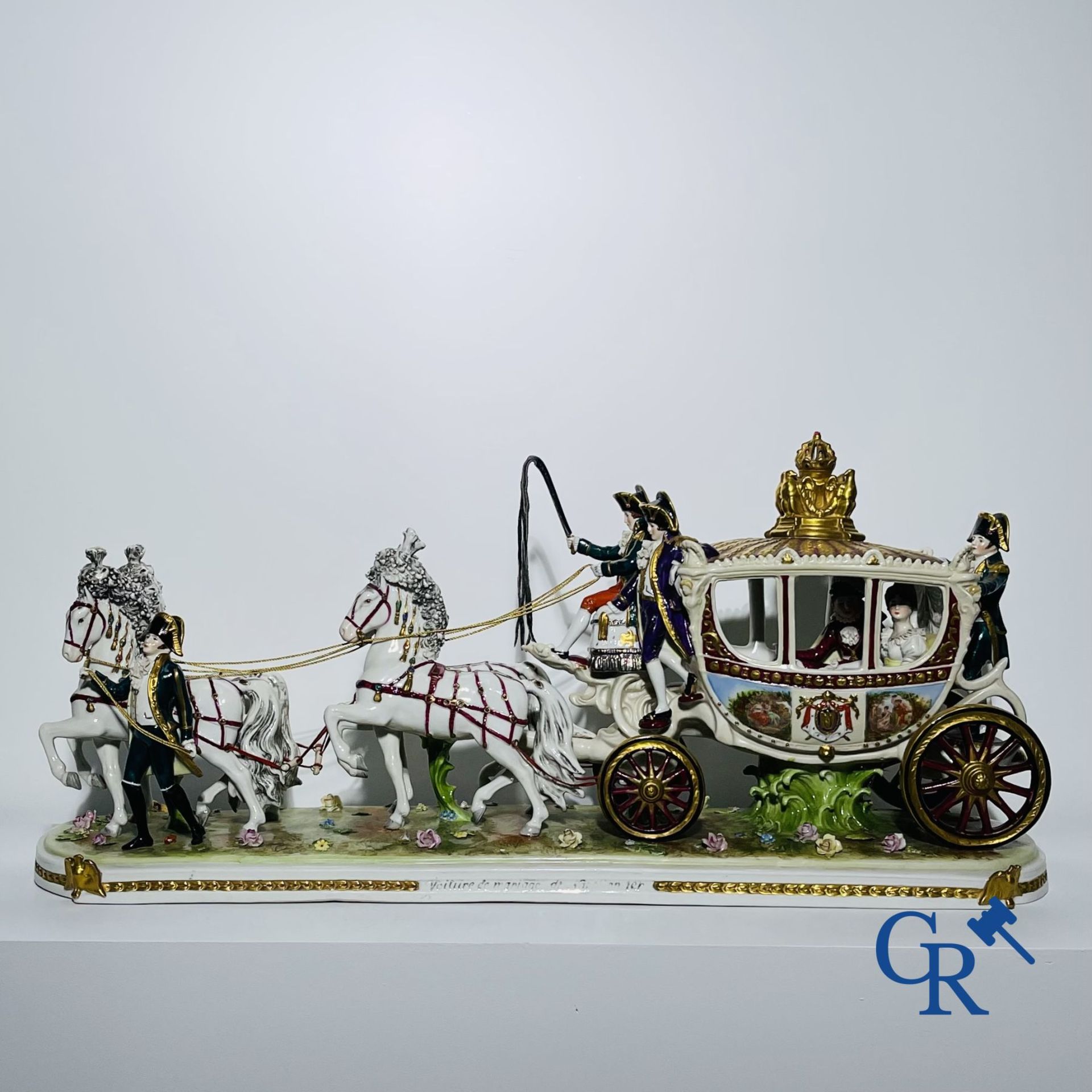 Porcelain: Saxony: "Voiture de mariage de Napoléon 1er". - Bild 10 aus 10