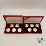 Sterling silver: Commemorative medals: 10 Portrait tokens of the kings and queens of Belgium.