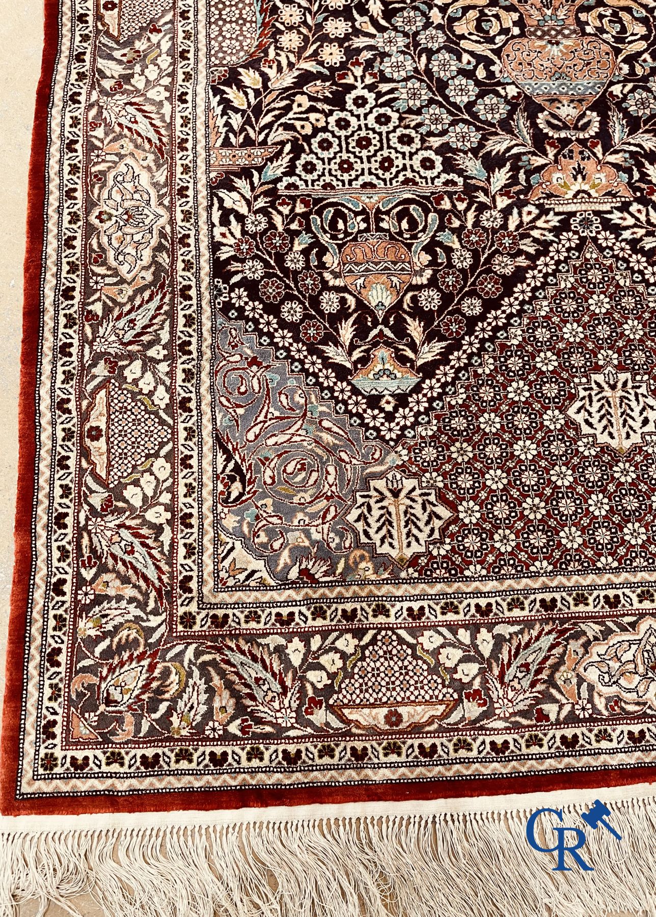 Carpet: Oriental carpet wool and silk - Image 3 of 13