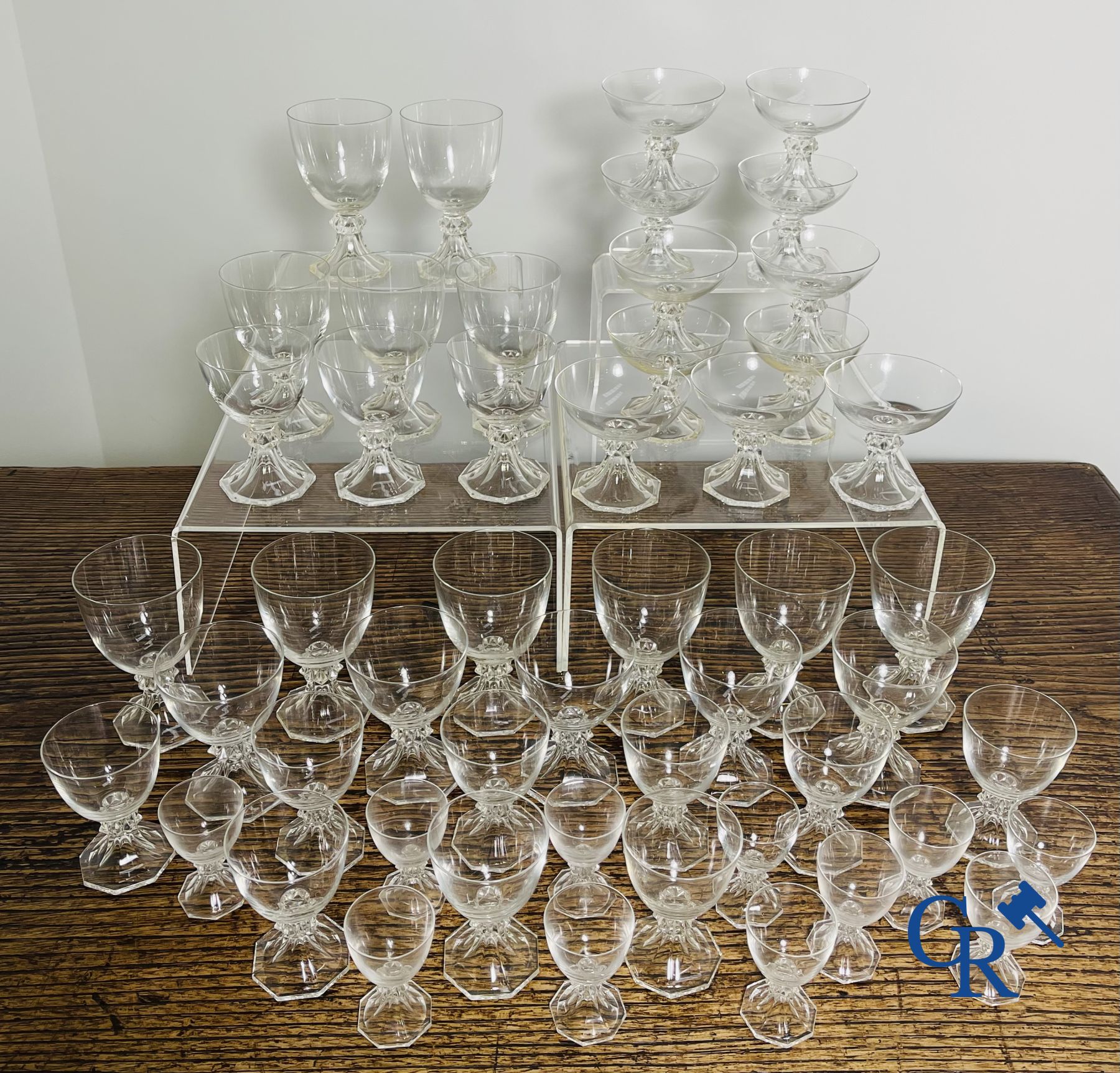 Val Saint Lambert: A serie of about 50 crystal glasses model Yale. - Image 7 of 11