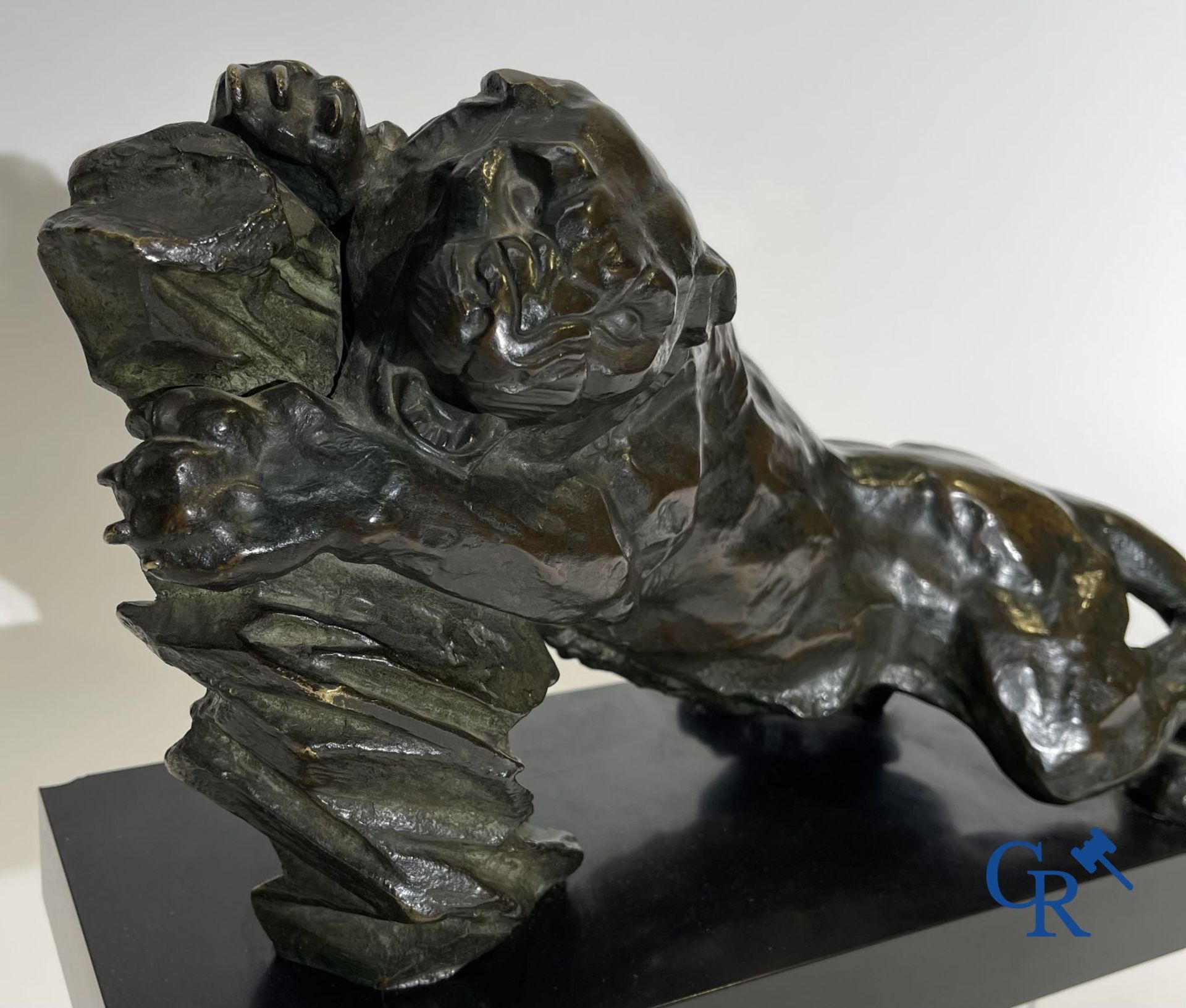 Art deco: P. Berjaen bronze art deco sculpture. - Image 5 of 5
