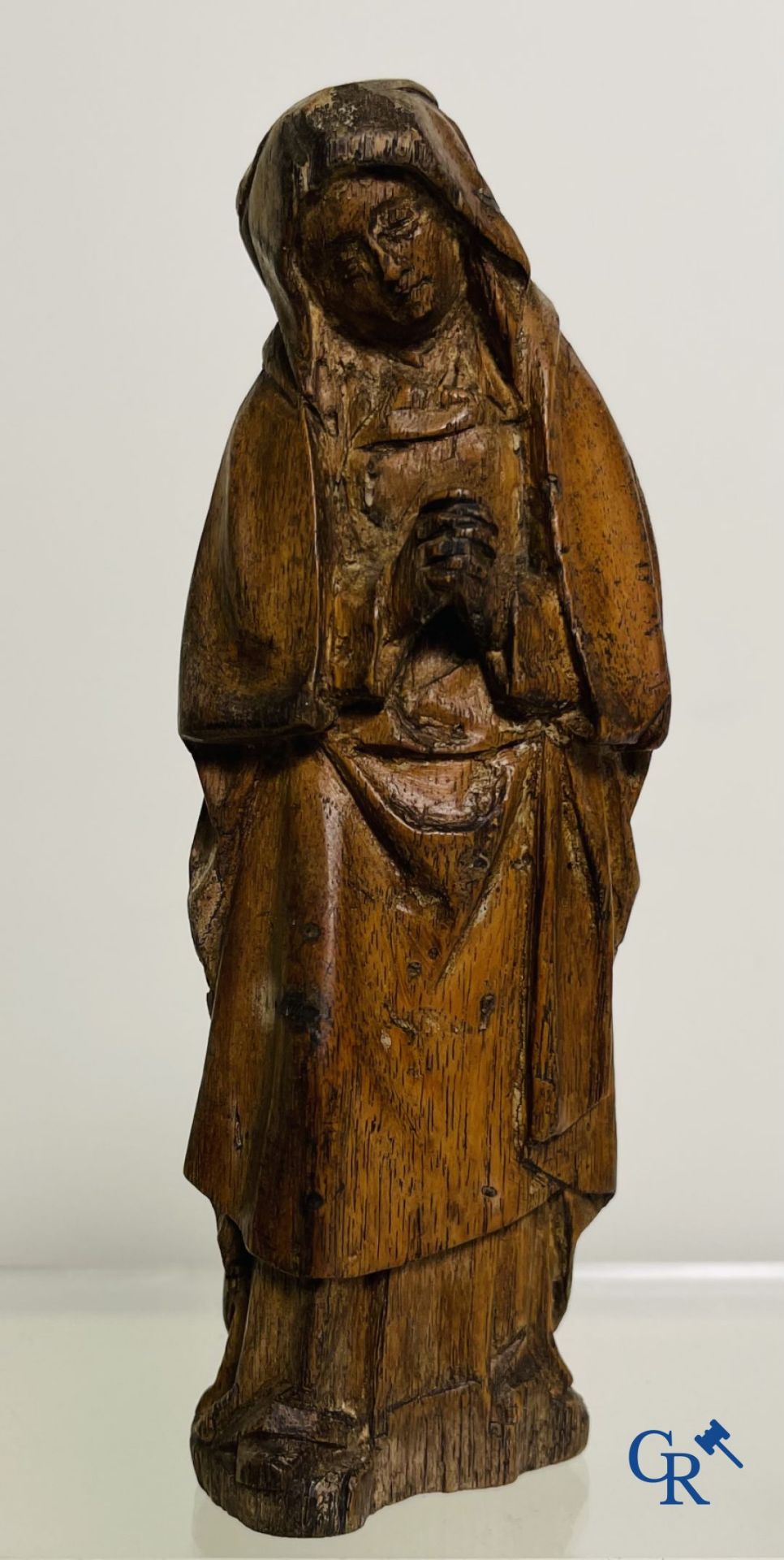 2 religious fragments in palm wood and lime wood. 16th-17th century. - Image 5 of 9