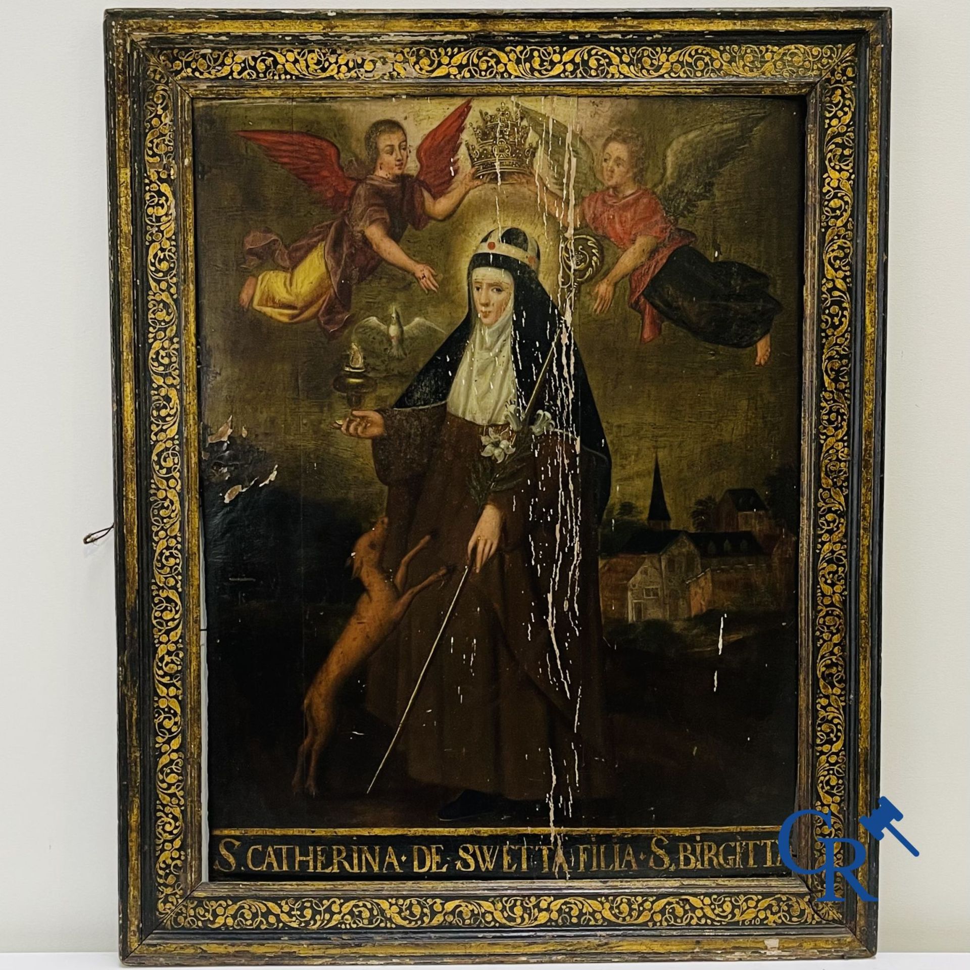 Painting. 17th century Religious painting.  S. Catherina-De-Swetta Filia-S.Birgitta. - Bild 20 aus 20