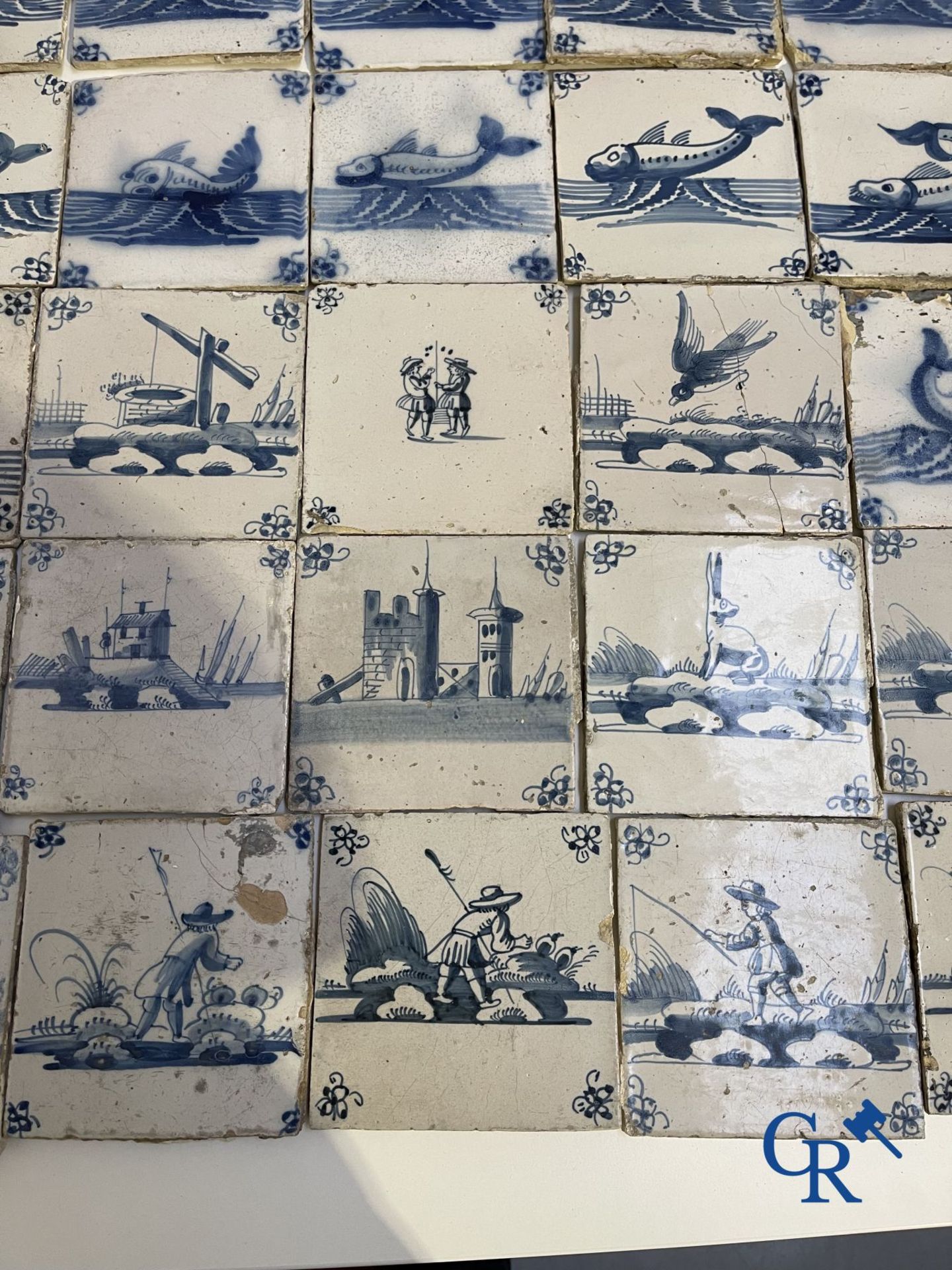 A large collection of various Delft tiles. 17th-18th century. - Image 16 of 23