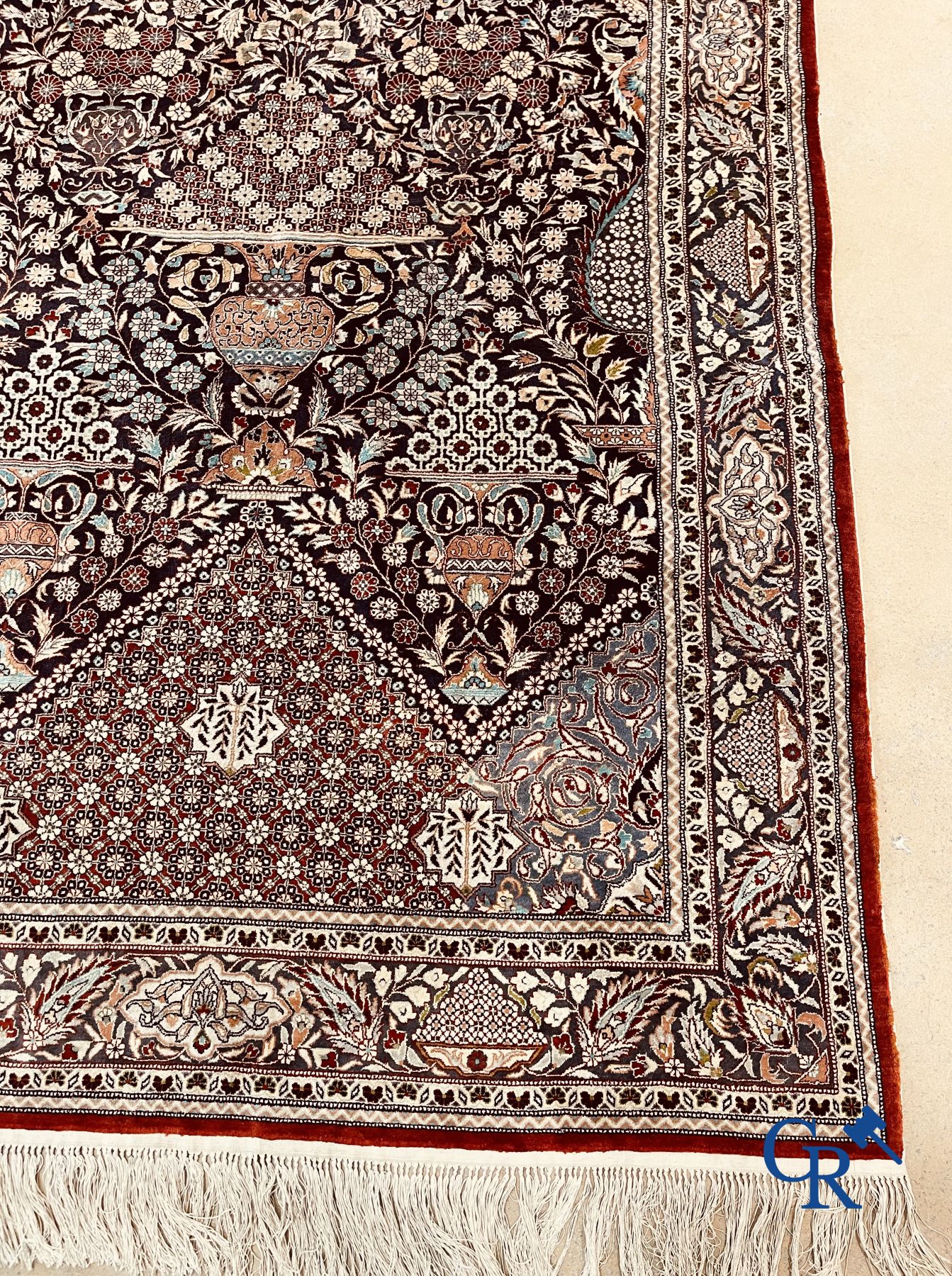 Carpet: Oriental carpet wool and silk - Image 5 of 13
