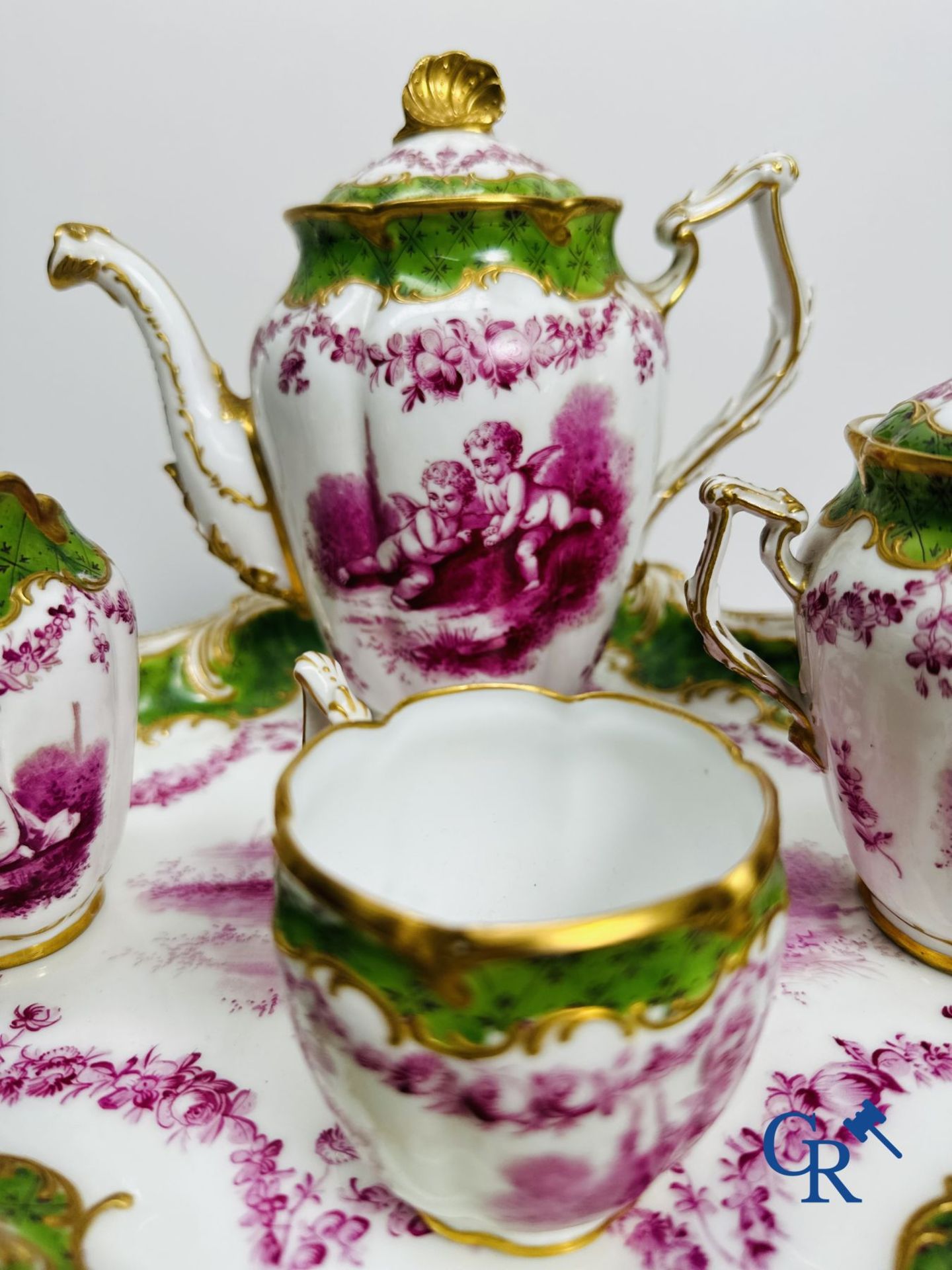 5-piece tableware so-called "egoist"  in multi-coloured decorated and raised decorated and gilded po - Bild 5 aus 15