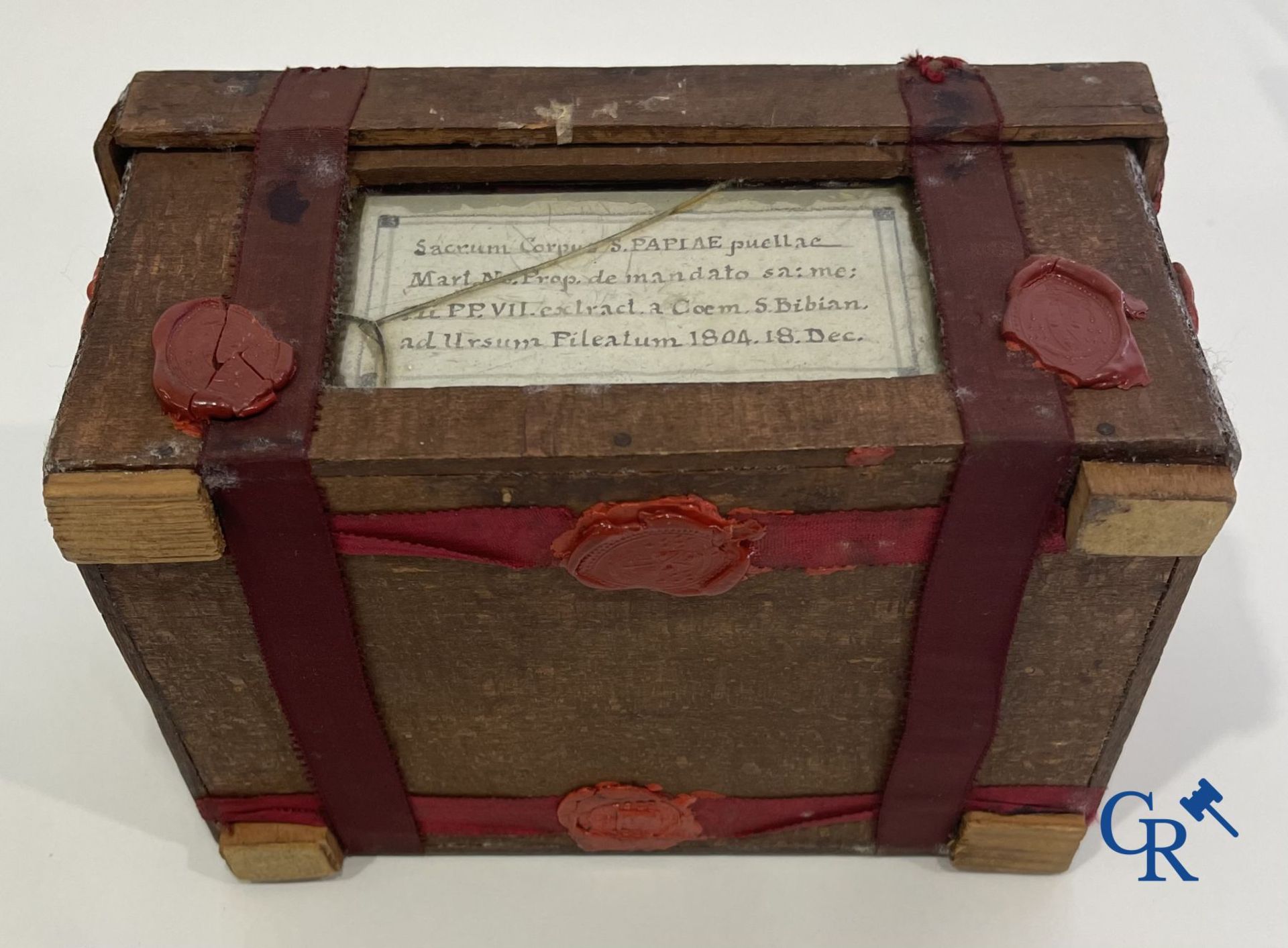 An antique wooden reliquary sealed with wax seals. Early 19th century. - Image 15 of 15