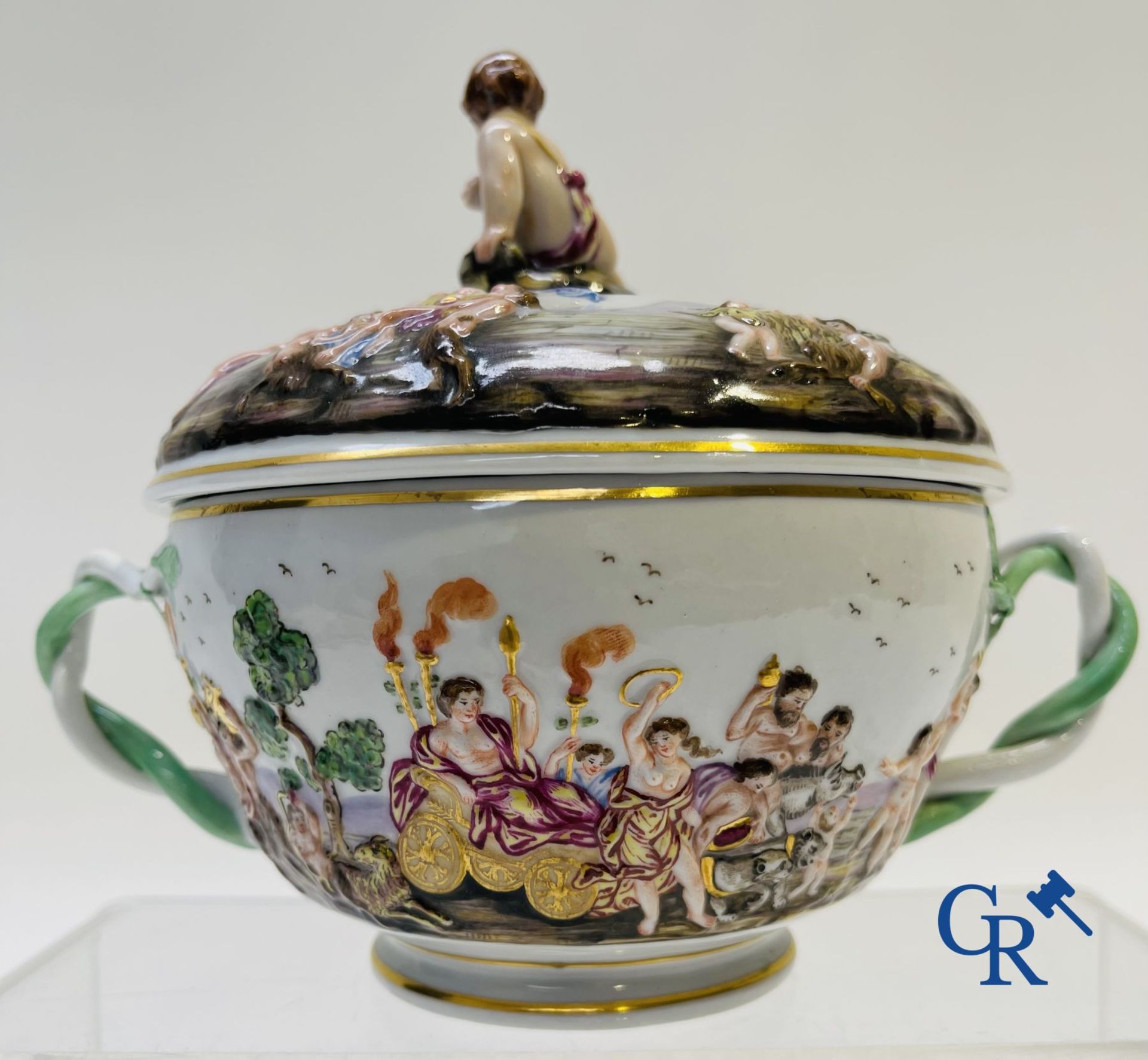 Porcelain: 2 pieces of fine porcelain with mythological scenes. 19th century. - Image 8 of 12