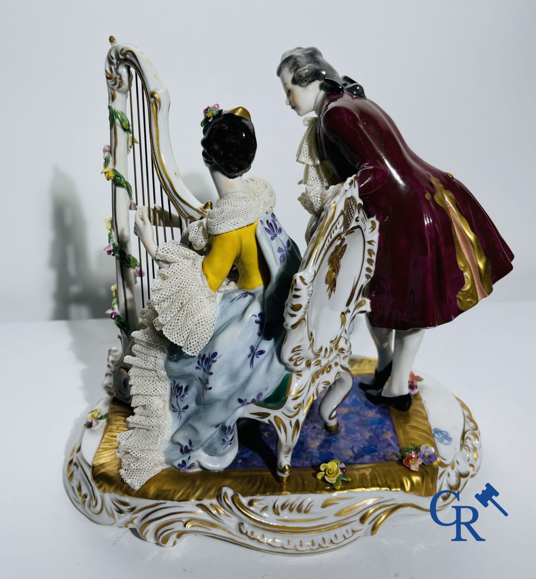 Porcelain: Volkstedt Rudolstadt: "The harpist" - Bild 4 aus 6